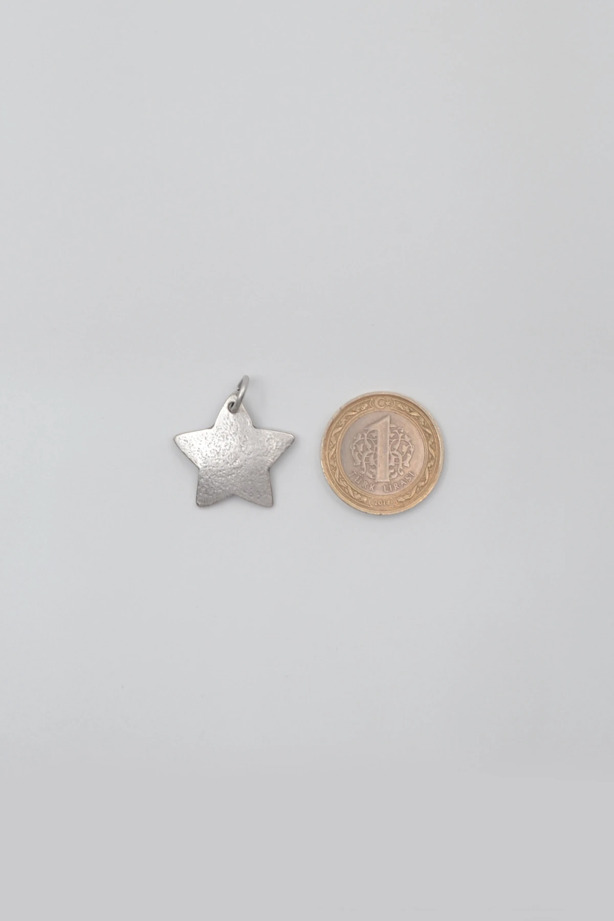 Yıldız Örme Zincir Kolye - Antik Gümüş Kaplama - Kadın Erkek - 60 cm