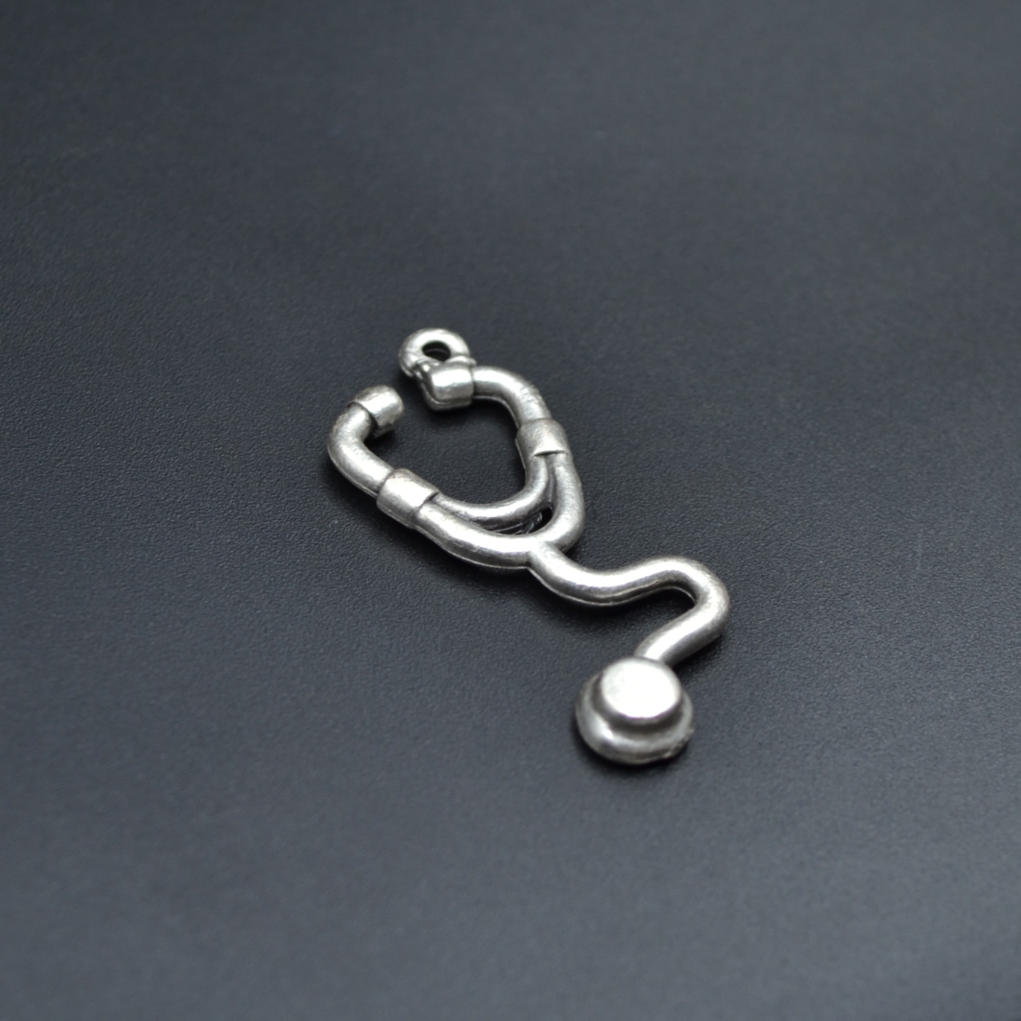 Doktor Steteskop Kolye Ucu - Gümüş ( Silver ) Renk