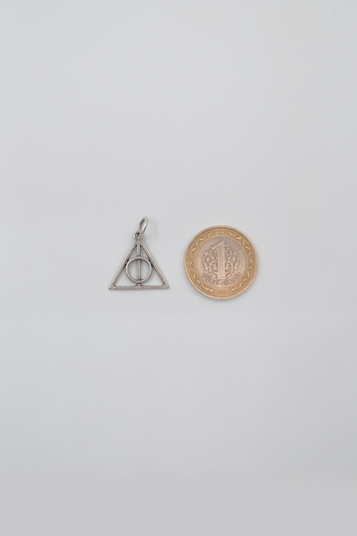 Minimal Harry Potter Ölüm Yadigarları Siyah Deri İp Kolye - Antik Gümüş Kaplama - Kadın Erkek - 60 cm