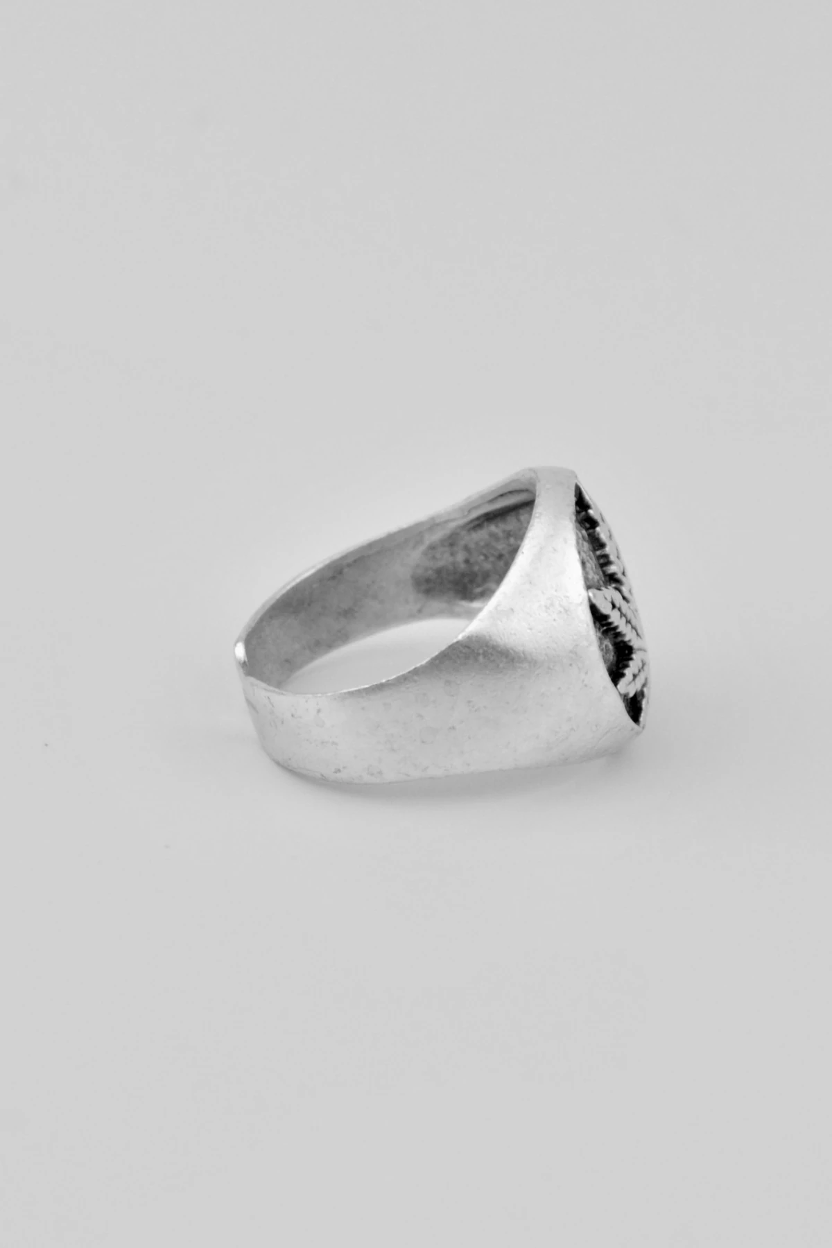 Marijuana Gümüş Kaplama Ayarlamalı Kadın Erkek Yüzük