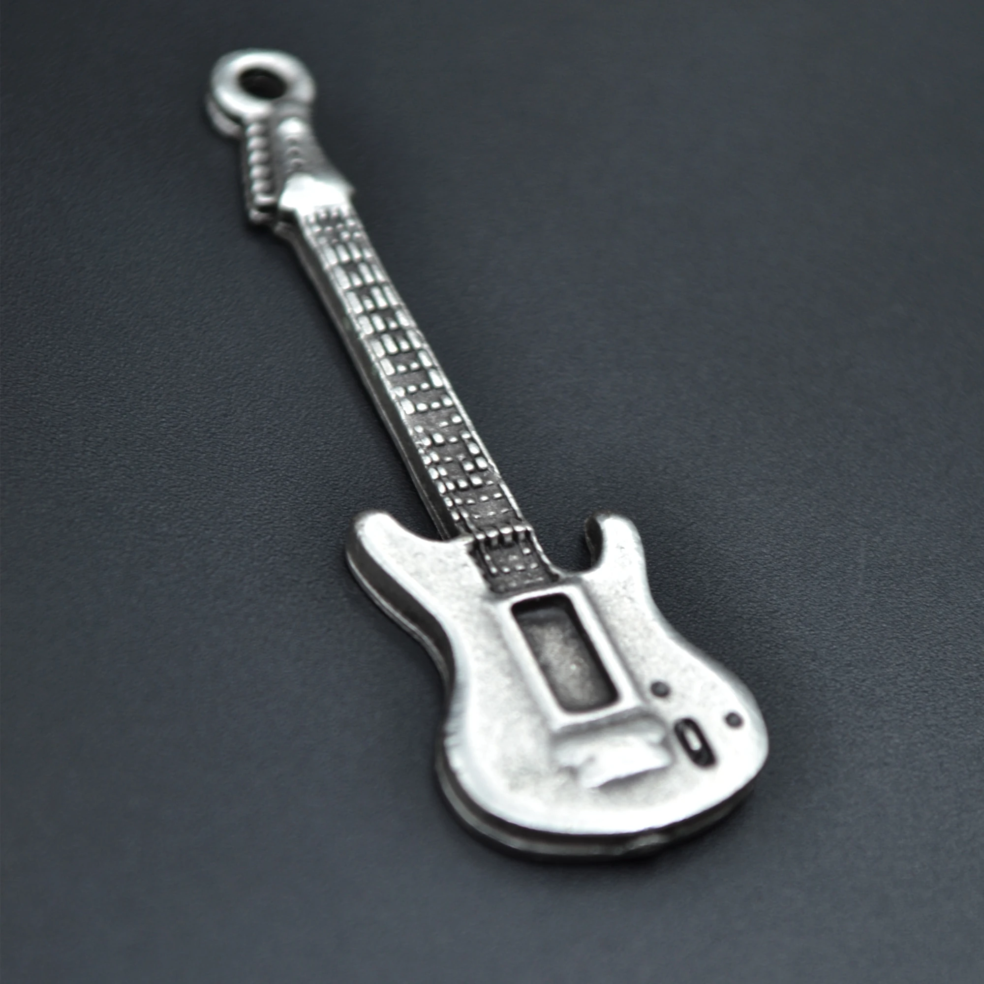 Elektro Gitar Kolye Ucu - Gümüş ( Silver ) Renk