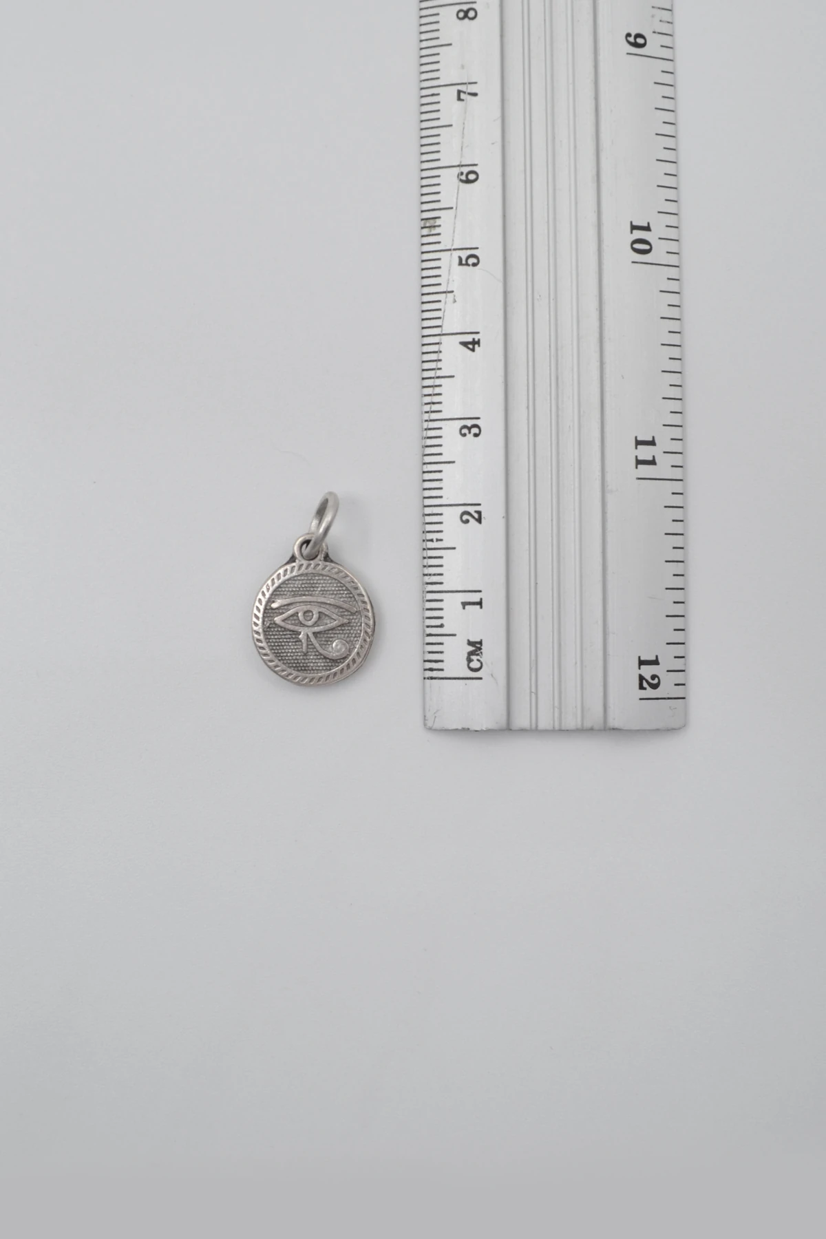 Horus'un Gözü Siyah Deri İp Kolye - Antik Gümüş Kaplama - Kadın Erkek - 60 cm