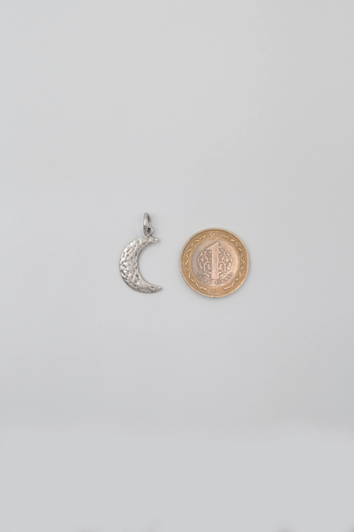 Ay Siyah Deri İp Kolye - Antik Gümüş Kaplama - Kadın Erkek - 60 cm