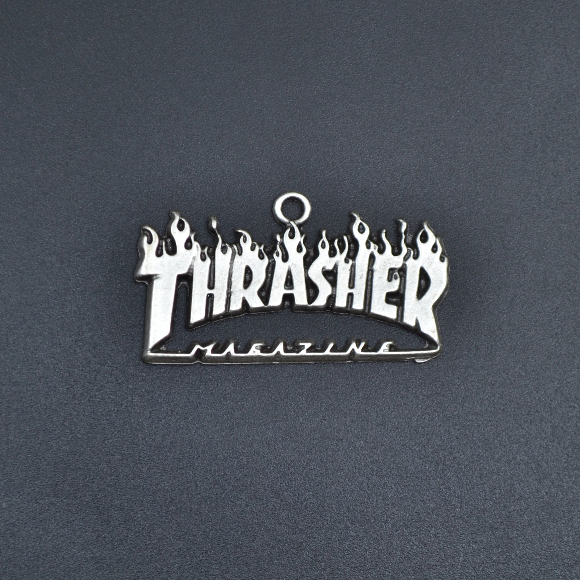 Thrasher Kolye - Gümüş ( Silver ) Renk - 60 cm Düz Ezme Zincir Kolye