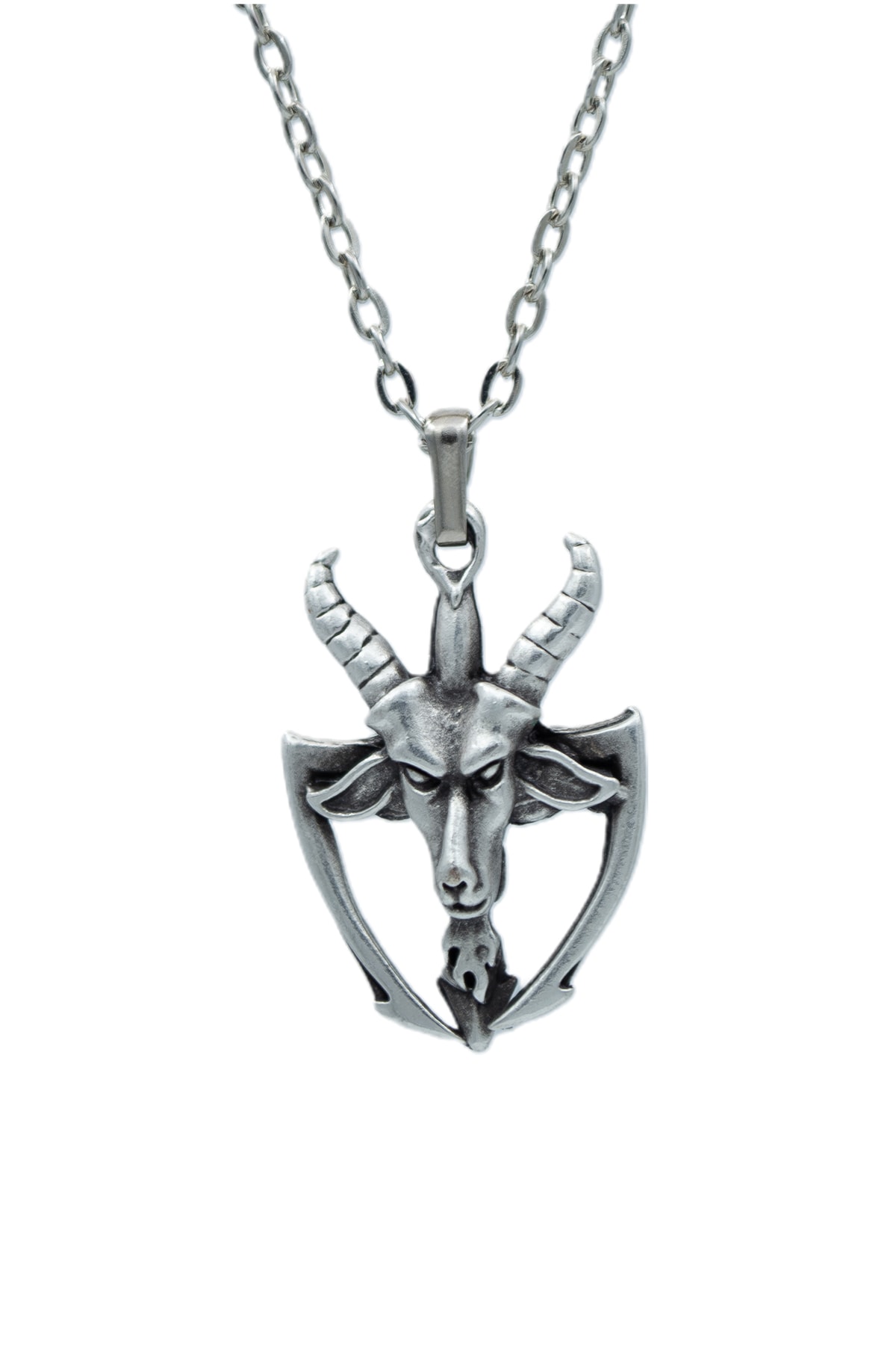 3'lü Lucifer Morning Star Pentagram Pagan Keçi Şeytan Erkek Kadın Kolye Seti