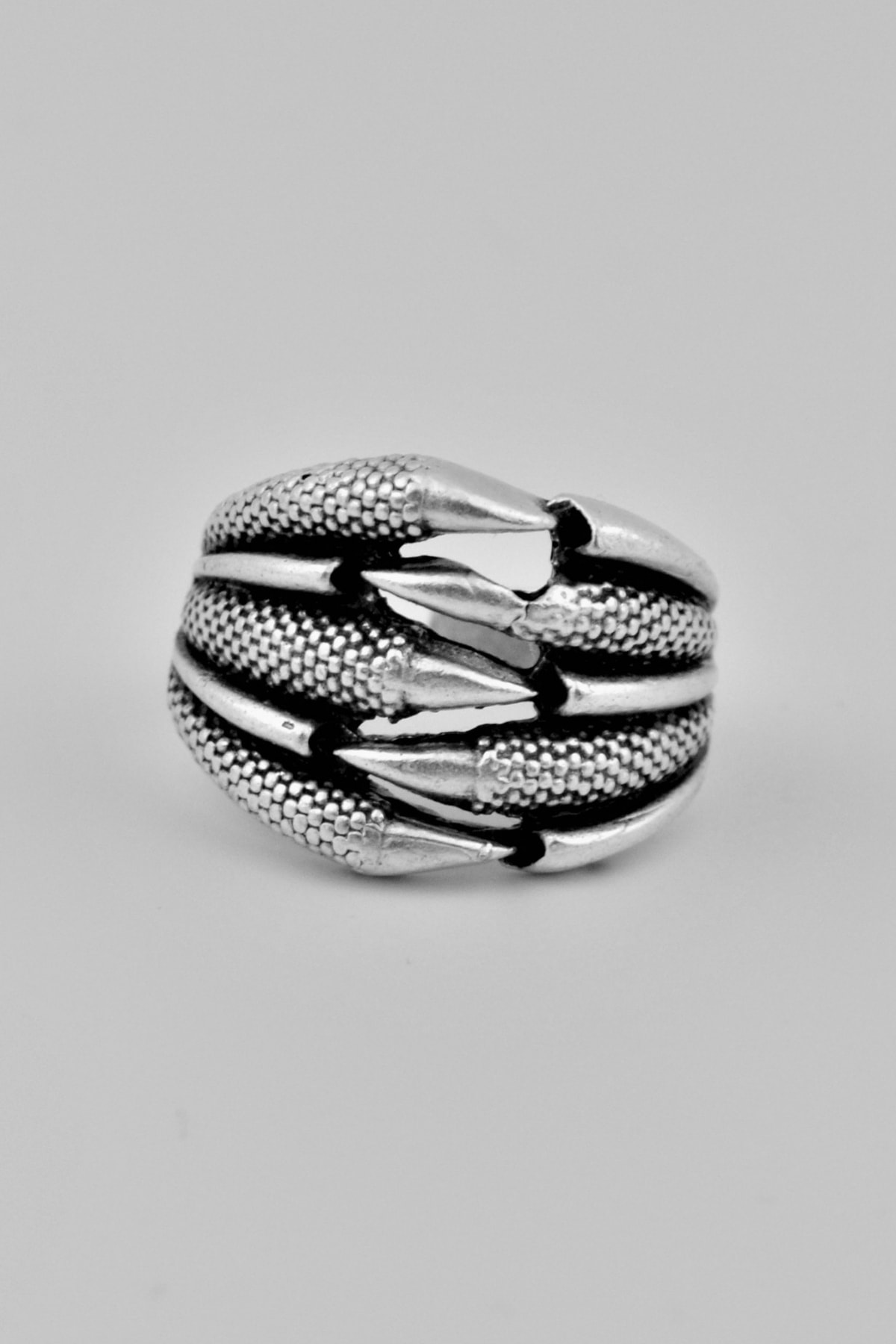 Pençe Gümüş Kaplama Ayarlamalı Kadın Erkek Yüzük