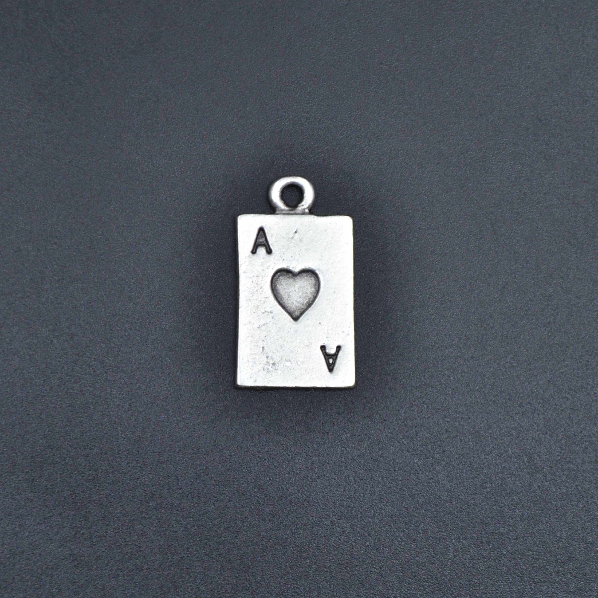 Minimal Kupa As Poker İskambil Kolye - Gümüş ( Silver ) Renk - 60 cm Düz Ezme Zincir Kolye