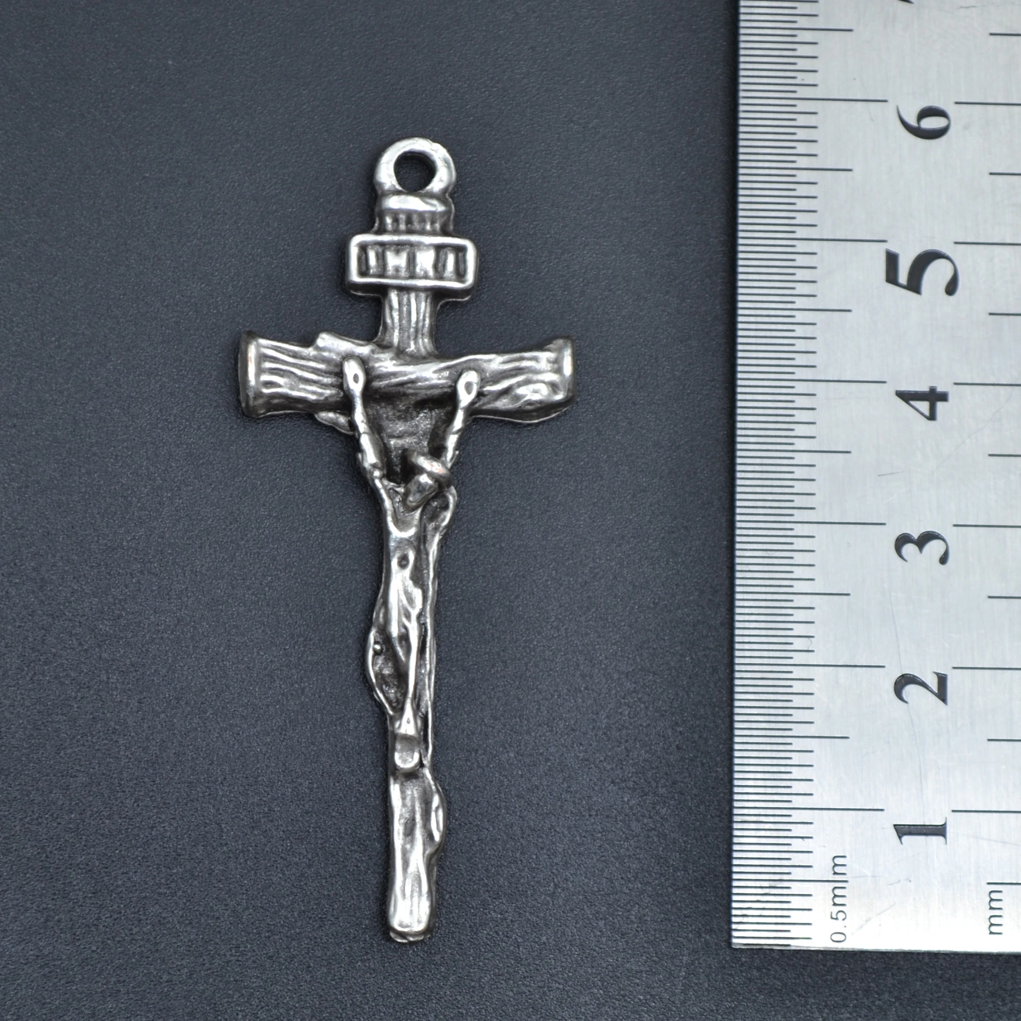 Hz. İsa Haç Kolye Ucu - Gümüş ( Silver ) Renk