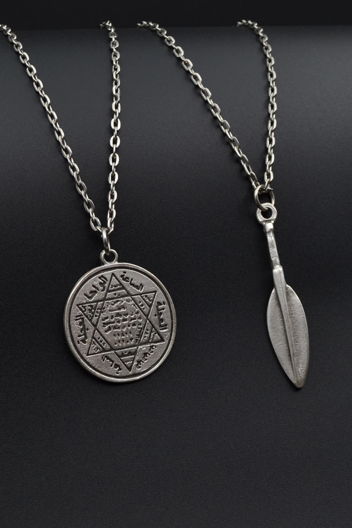 2'li Hz. Süleyman Mührü ve Mızrak Erkek Kadın Kolye Seti