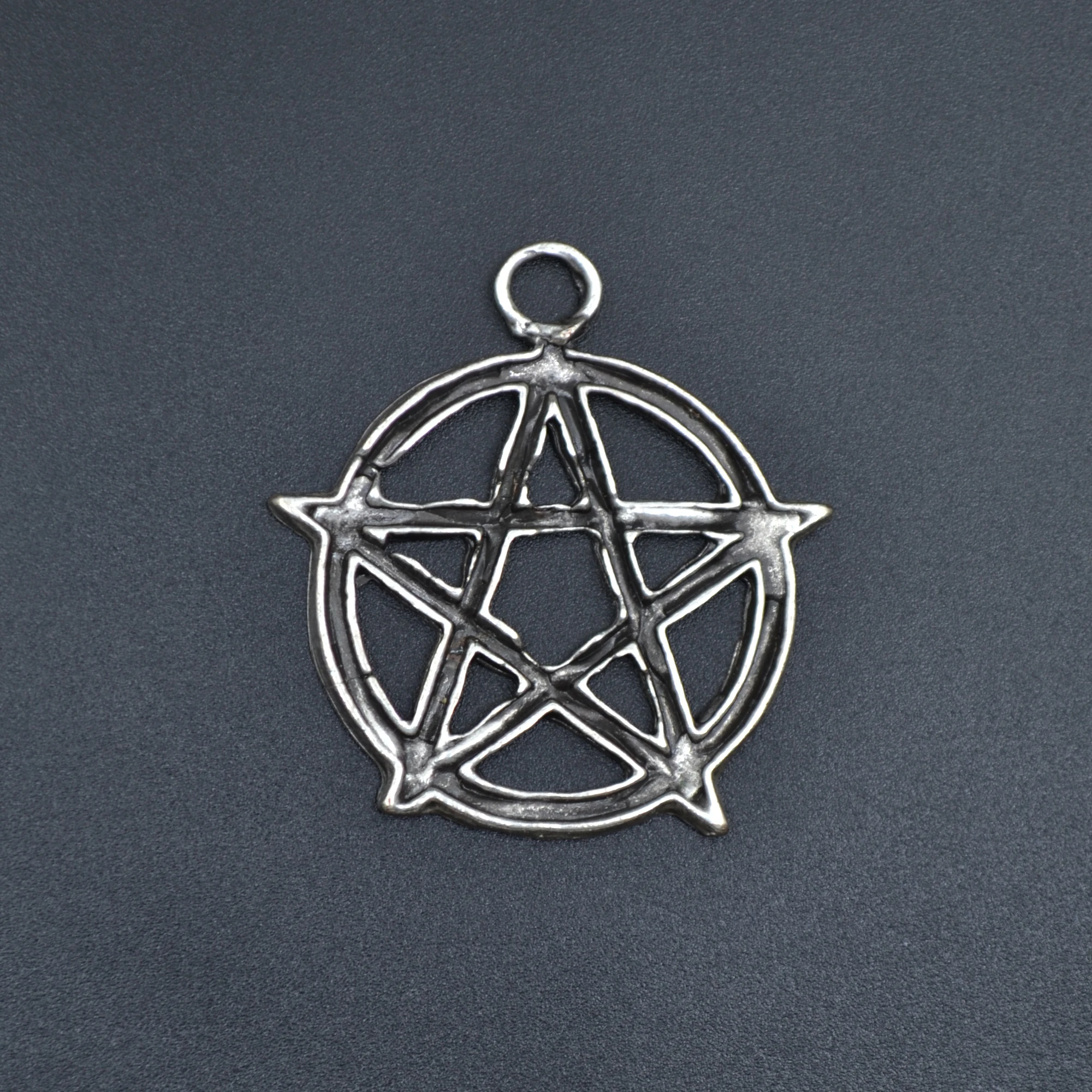 Pentagram Yıldızı Kolye Ucu - Gümüş ( Silver ) Renk