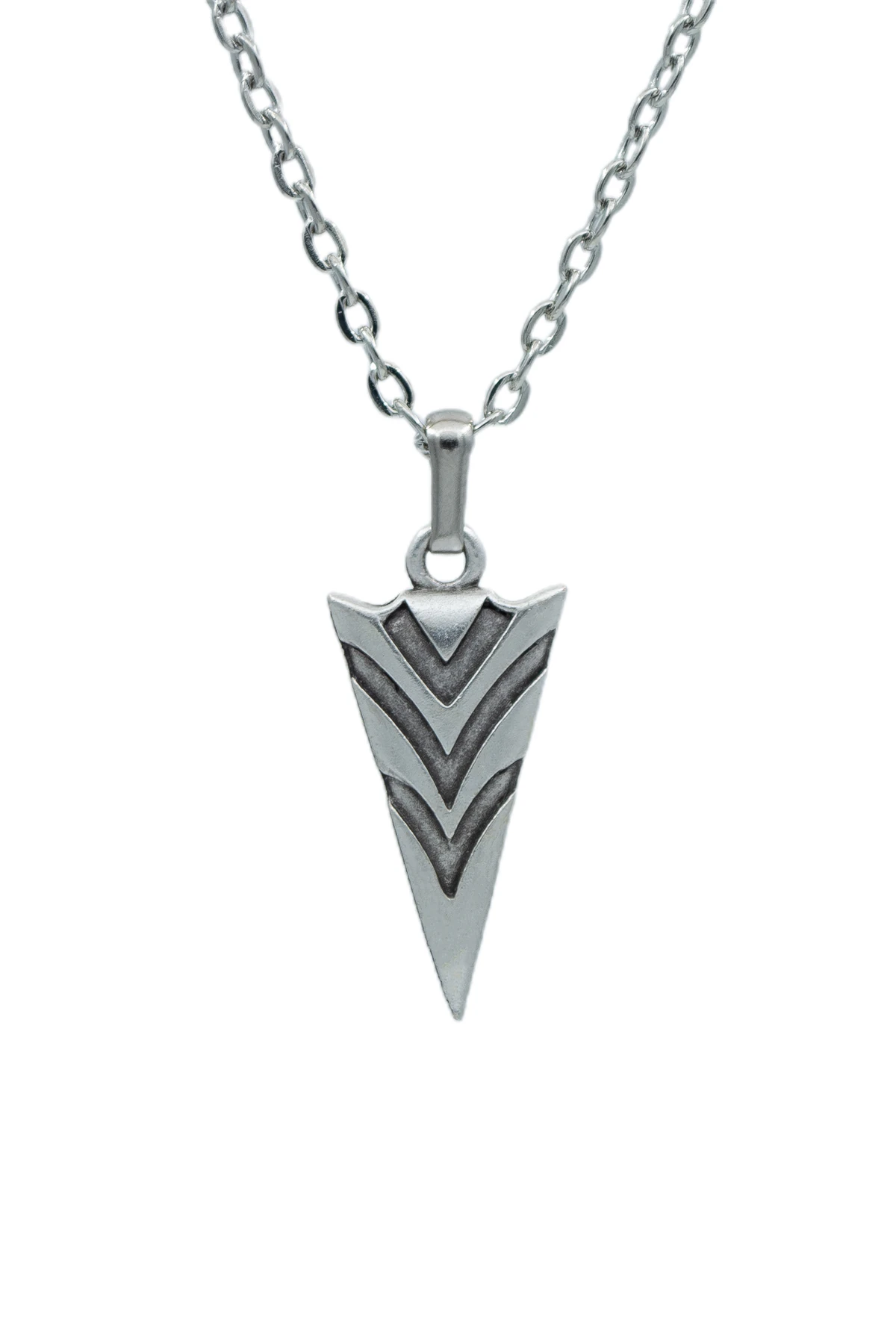 2'li Triagle Ok Ucu - Desenli Erkek Kadın Kolye Seti