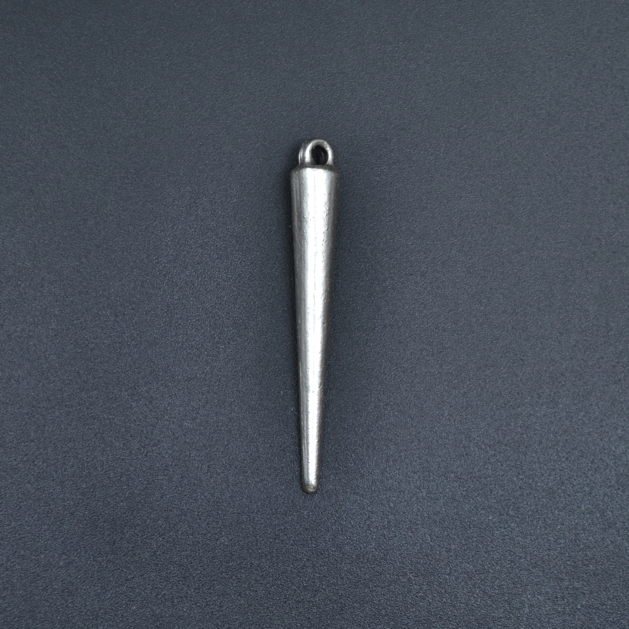 Koni - Çubuk Şeklinde Kolye - Gümüş ( Silver ) Renk - 60 cm Örme Zincir Kolye