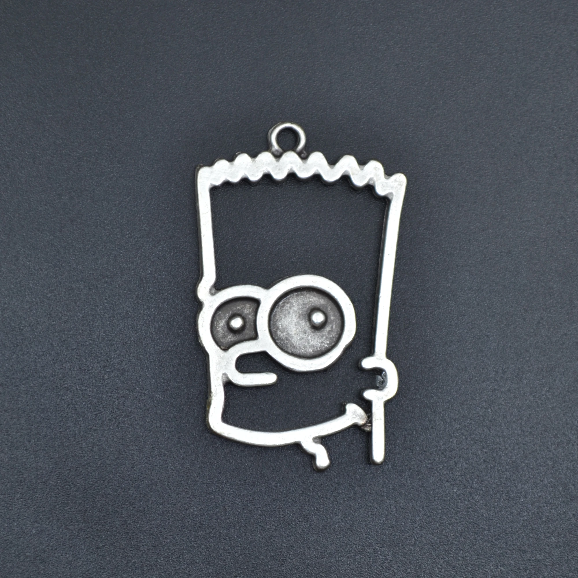 Bart Simpson Kolye Ucu - Gümüş ( Silver ) Renk
