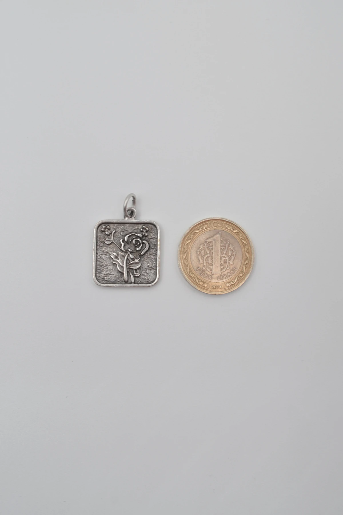 Otantik Gül Örme Zincir Kolye - Antik Gümüş Kaplama - Kadın Erkek - 60 cm