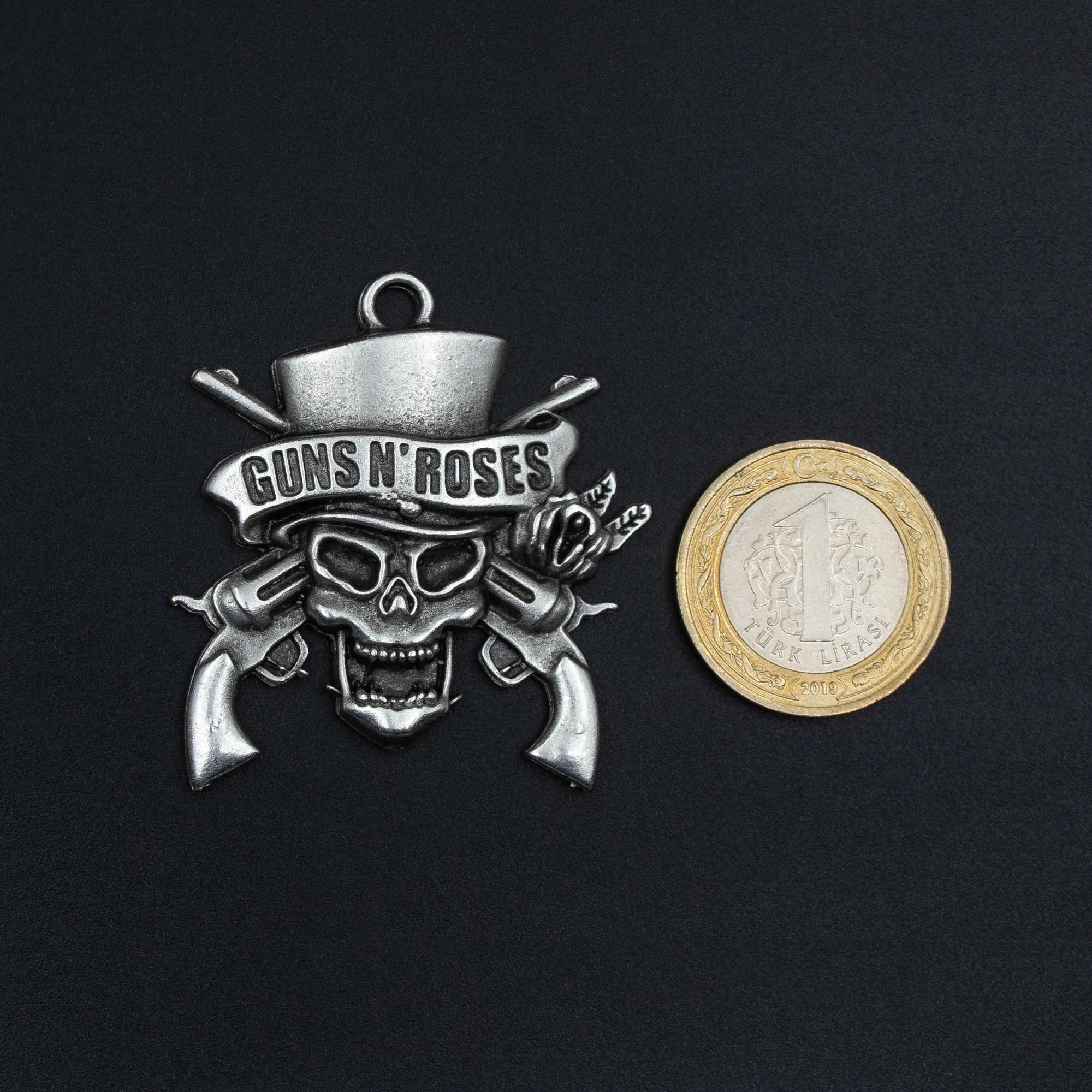 Guns'n Roses Kolye Ucu - Gümüş ( Silver ) Renk