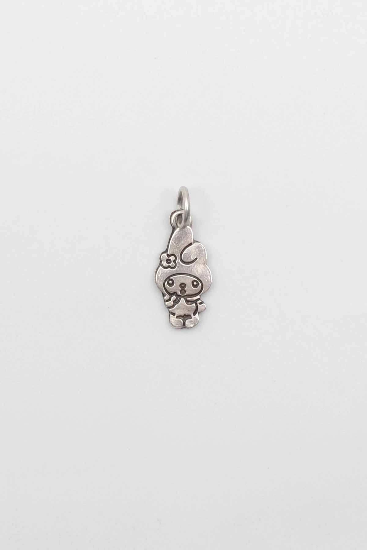 Anime Sanrio My Melody Kolye - Gümüş ( Silver ) Renk - 60 cm Deri İp Kolye