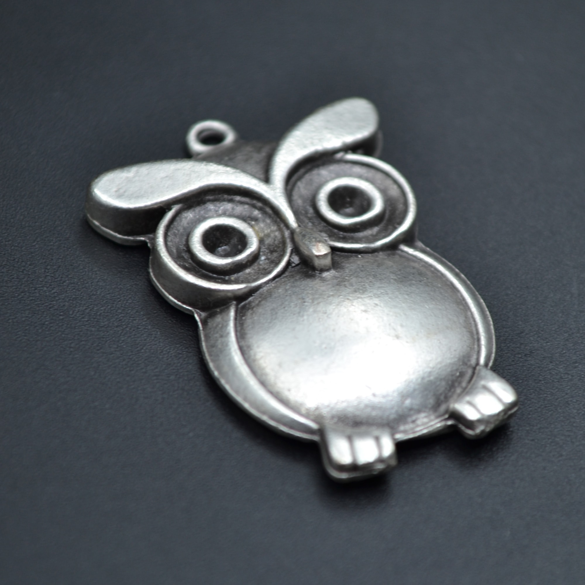 Baykuş Kolye Ucu - Gümüş ( Silver ) Renk