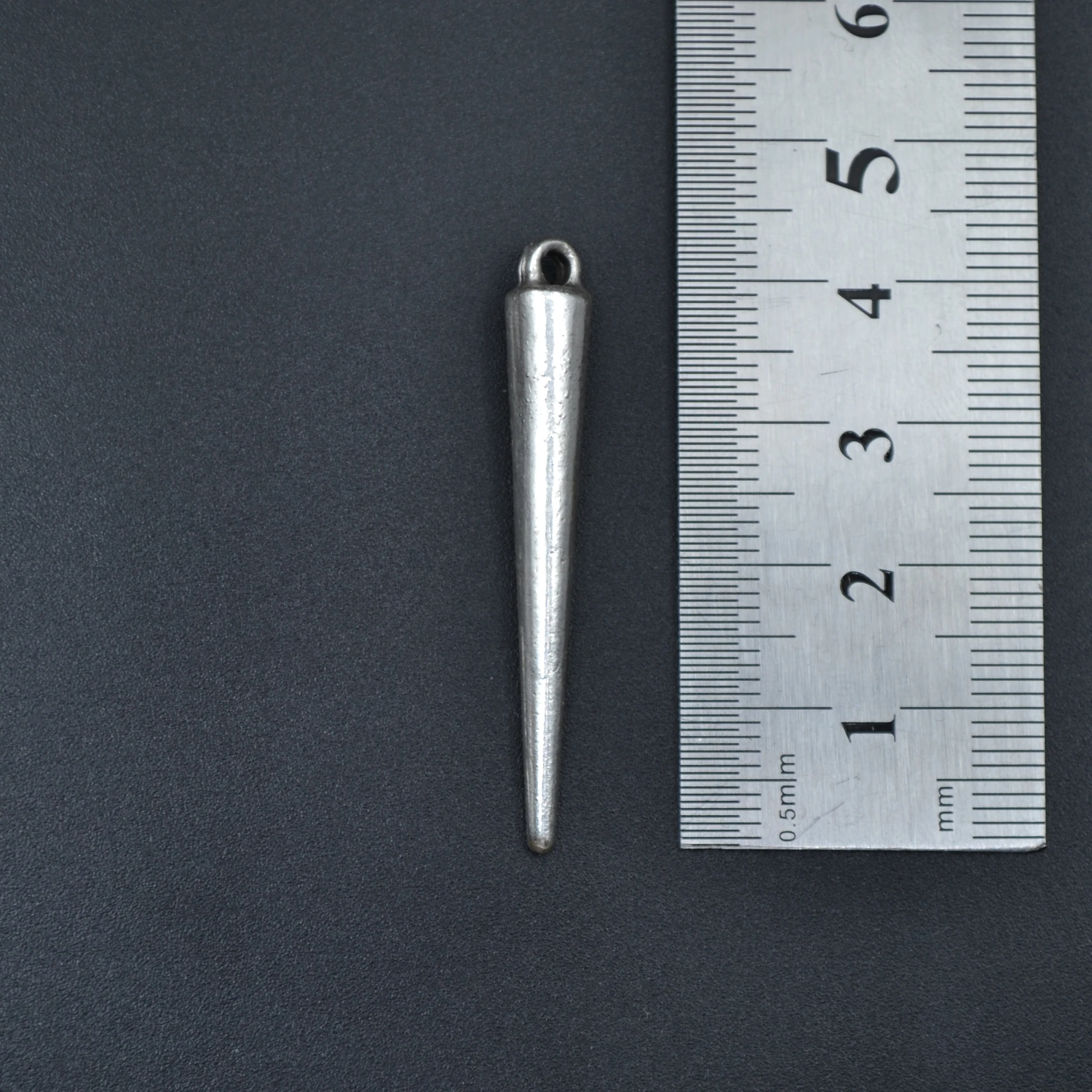 Koni - Çubuk Şeklinde Kolye - Gümüş ( Silver ) Renk - 60 cm Düz Ezme Zincir Kolye