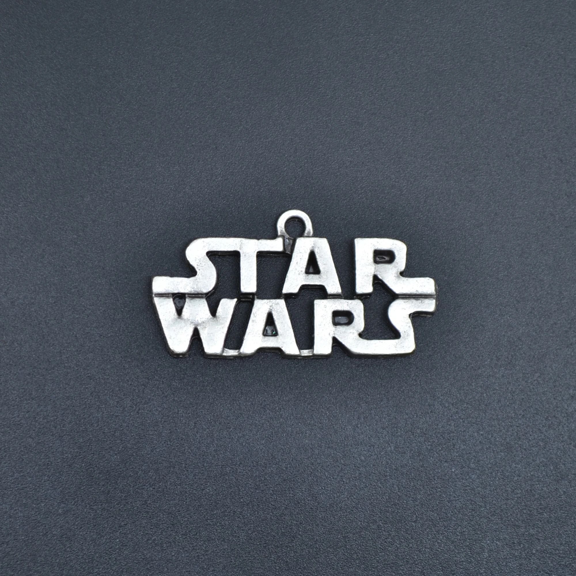 Star Wars Yazılı Kolye - Gümüş ( Silver ) Renk - 60 cm Deri İp Kolye