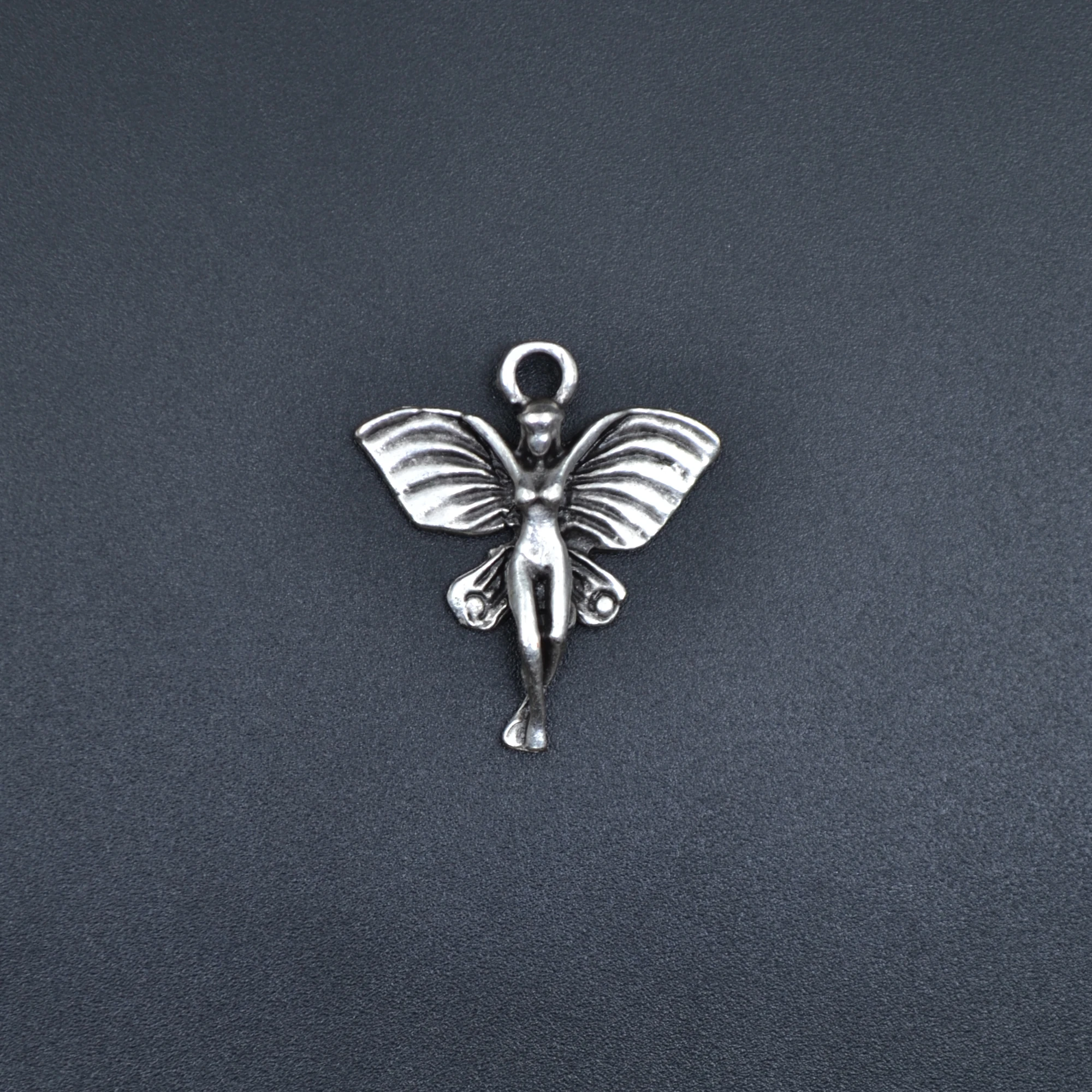 Minimal Kelebek Kanatlı Peri Kolye - Gümüş ( Silver ) Renk - 60 cm Örme Zincir Kolye