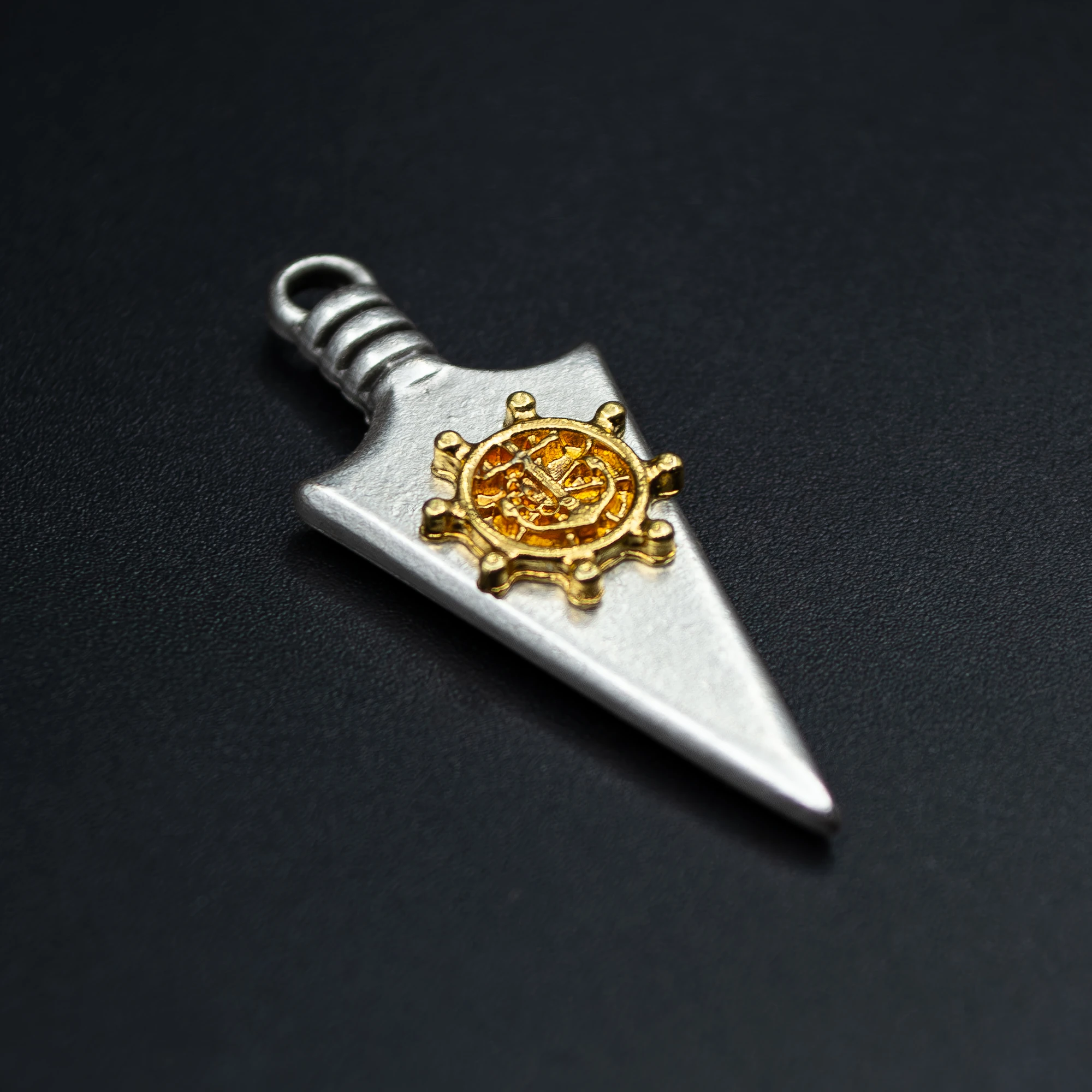 Ok Ucu Dümen Detaylı Kolye Ucu - Gümüş ( Silver ) Renk