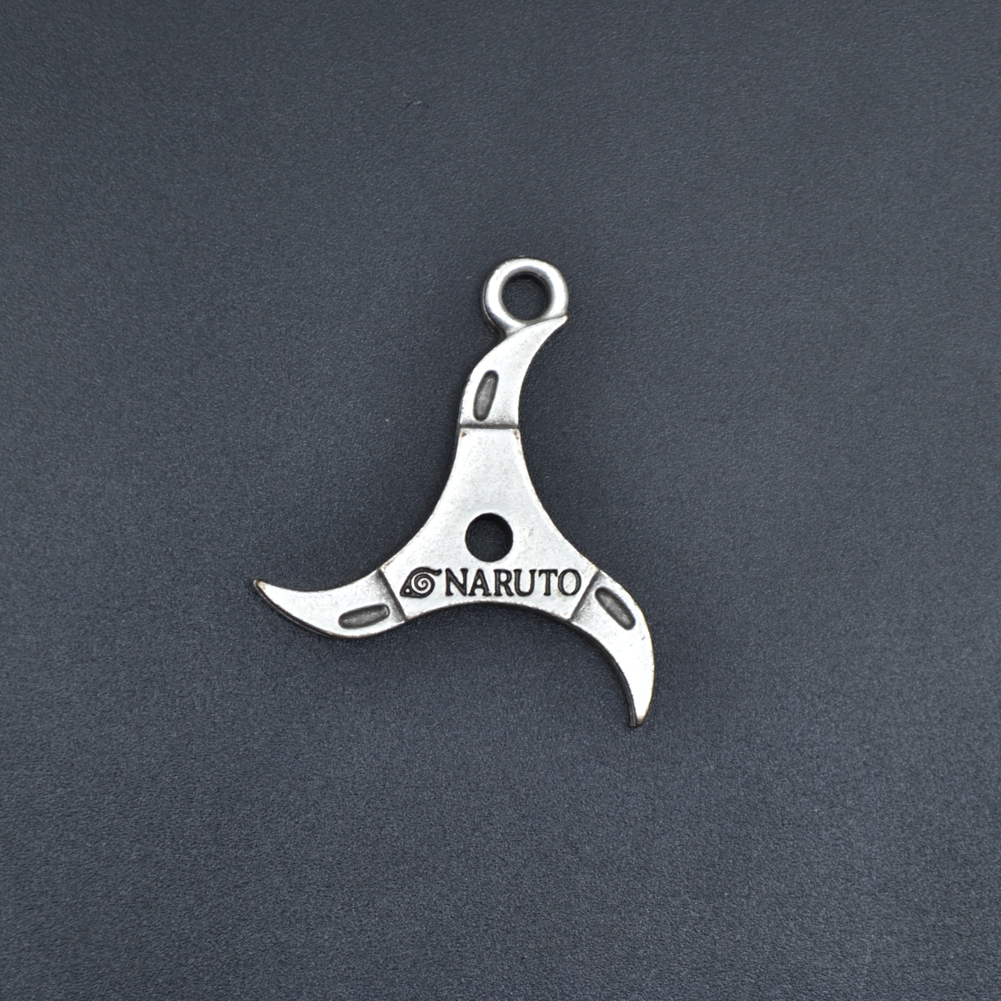Naruto Anime Shuriken Konoha - Ninja Yıldızı Kolye Ucu - Gümüş ( Silver ) Renk