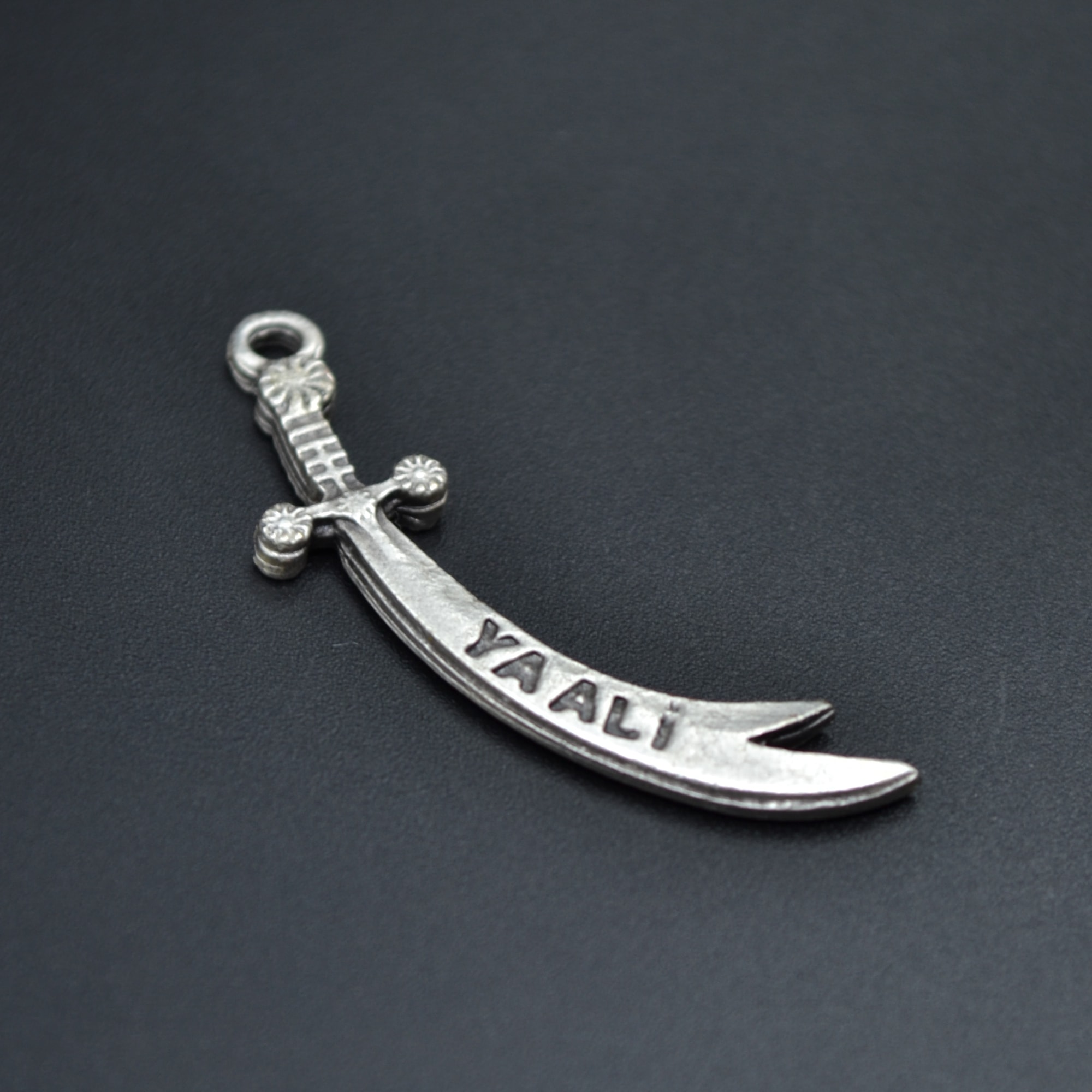 Zülfikar Kılıcı - Ya Ali Kolye Ucu - Gümüş ( Silver ) Renk