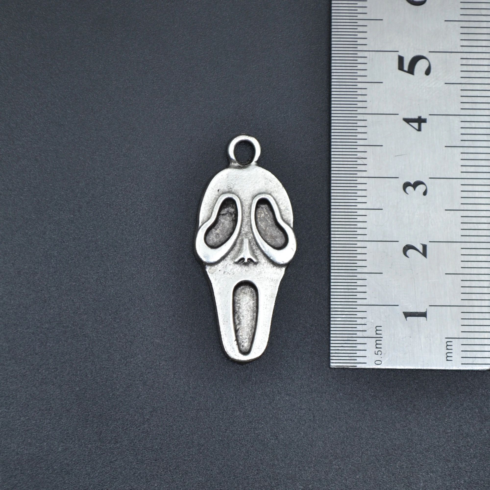 Scream - Çığlık Kolye - Gümüş ( Silver ) Renk - 60 cm Düz Ezme Zincir Kolye