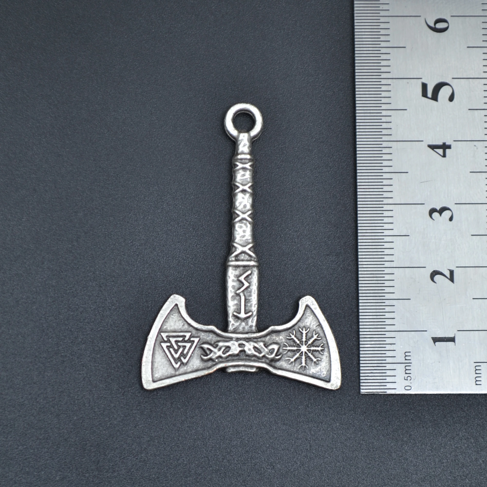 Viking Run Sembol Balta Kolye Ucu - Gümüş ( Silver ) Renk