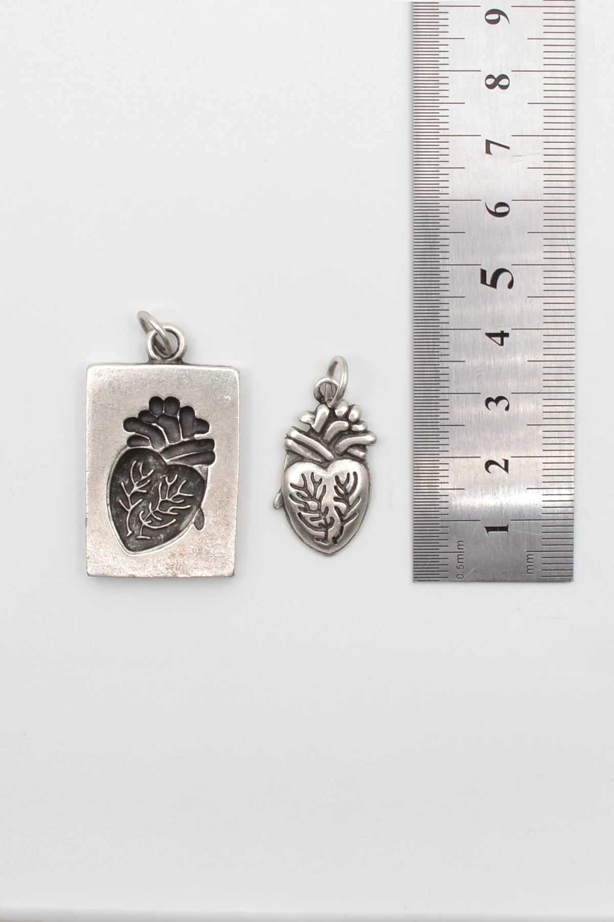 Kalp Bulmaca 2'li Kolye Ucu - Gümüş ( Silver ) Renk