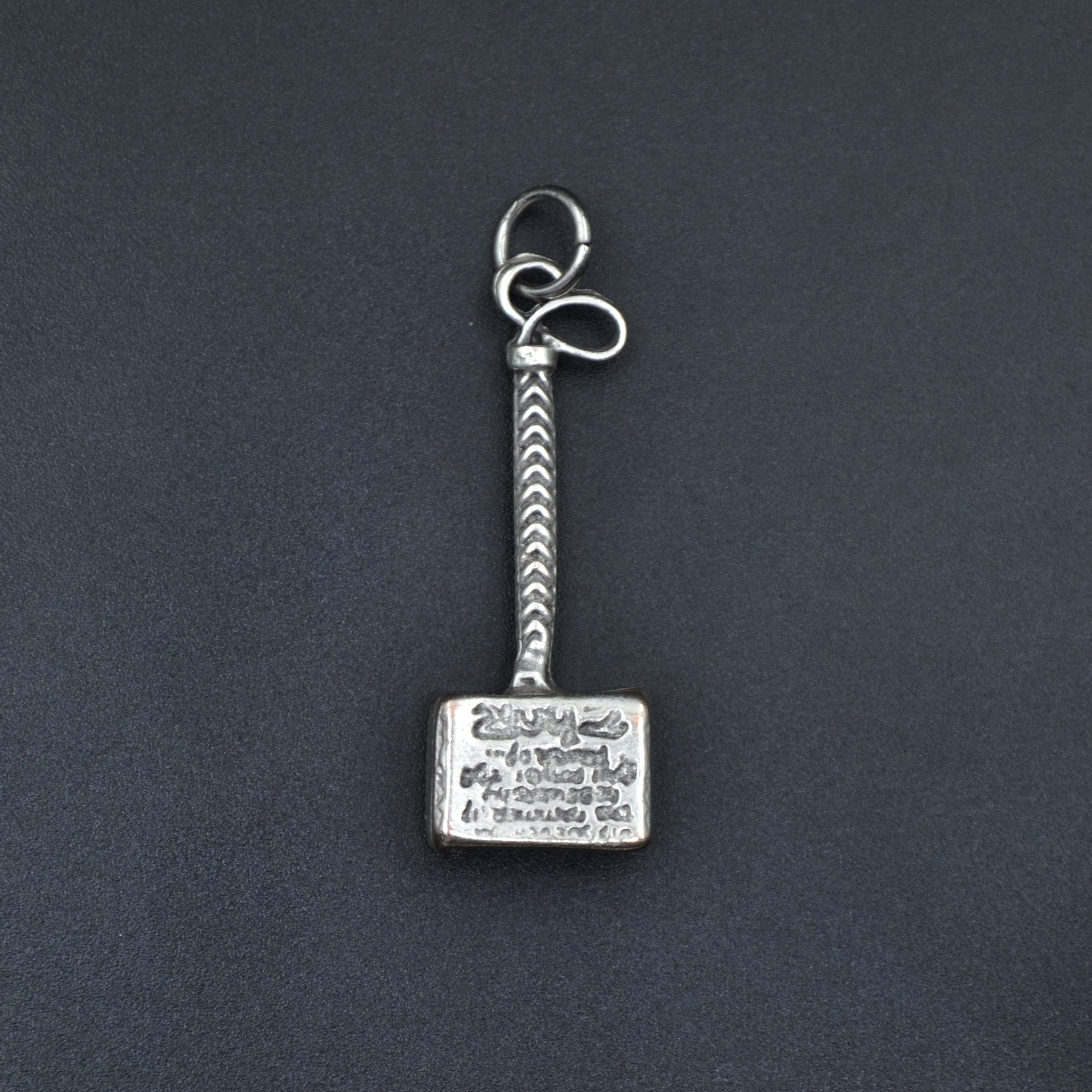 Thor Çekiç Kolye - Gümüş ( Silver ) Renk - 60 cm Deri İp Kolye