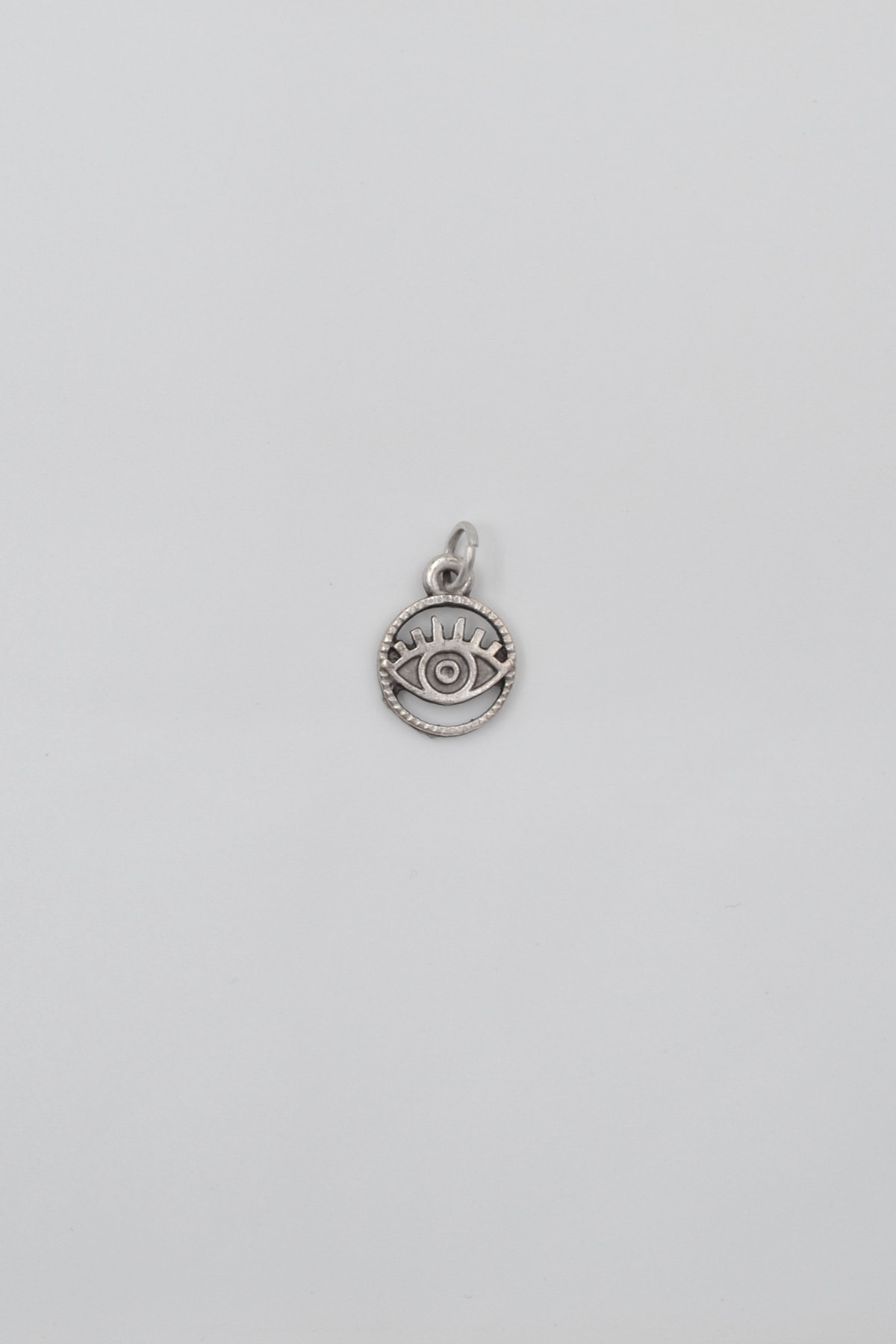 Minimalist Göz - Nazar Kolye Ucu - Gümüş ( Silver ) Renk