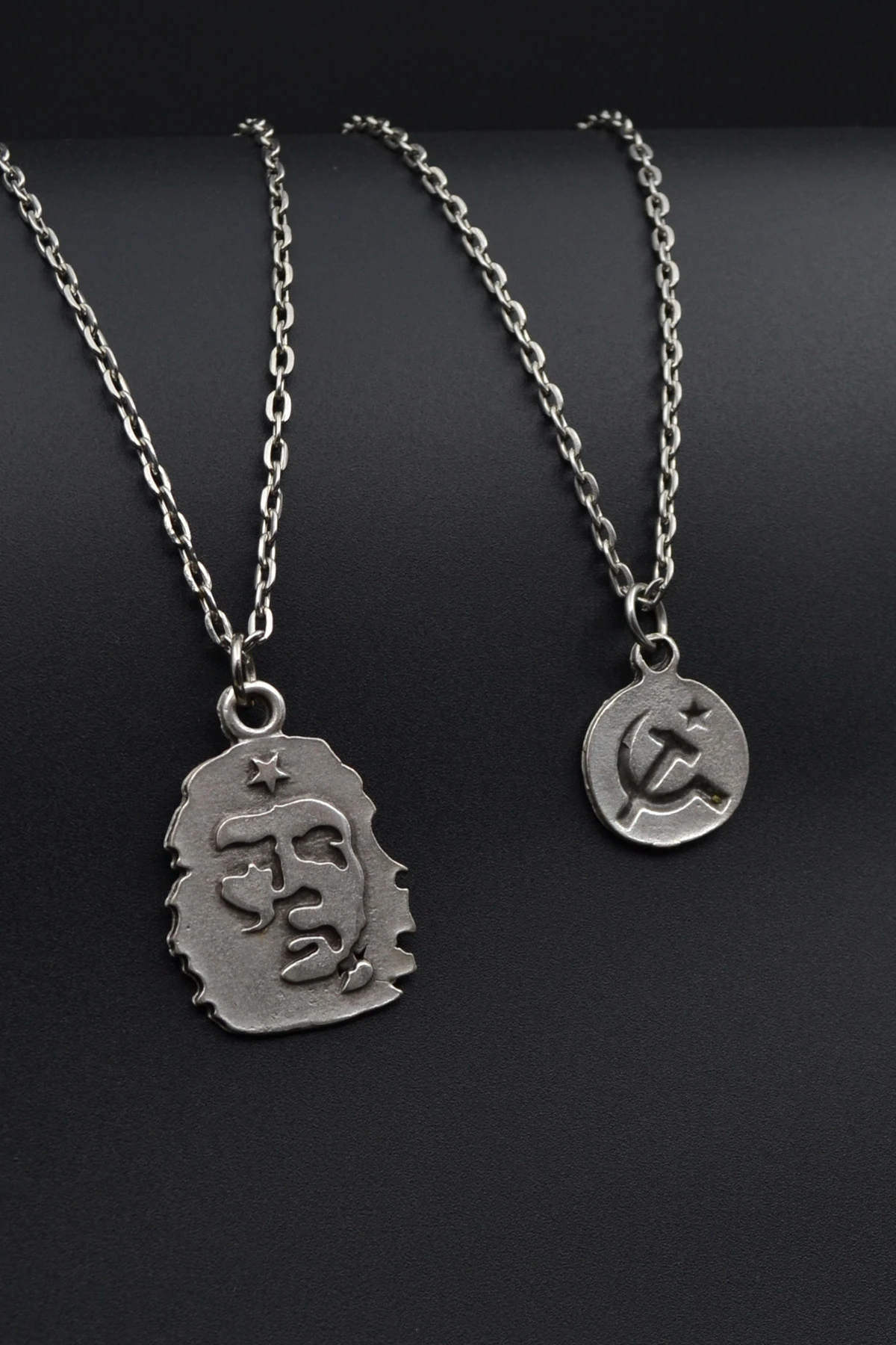 2'li Che Guevare - Orak Çekiç Erkek Kadın Kolye Seti