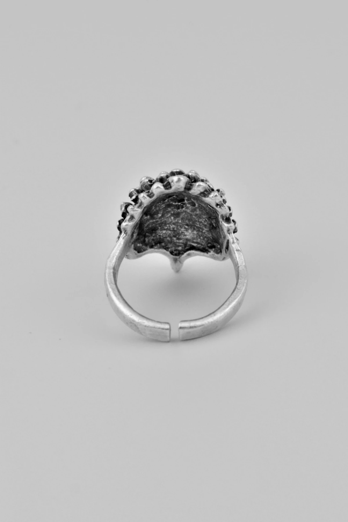 Kirpi Gümüş Kaplama Ayarlamalı Kadın Yüzük