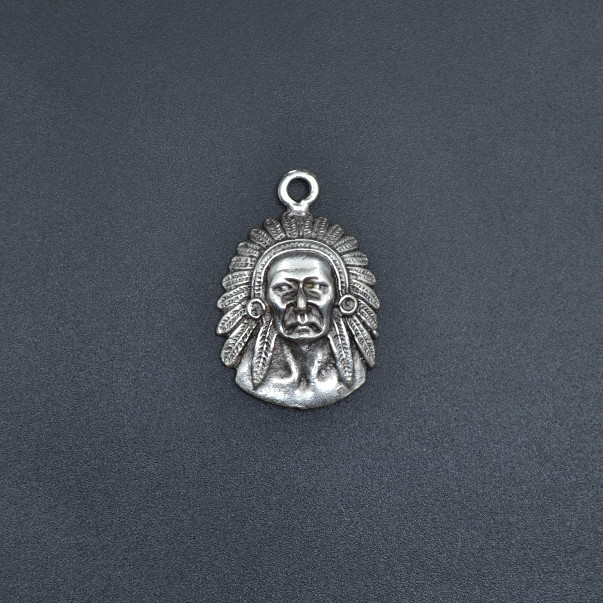 Kızılderili Kolye - Gümüş ( Silver ) Renk - 60 cm Düz Ezme Zincir Kolye