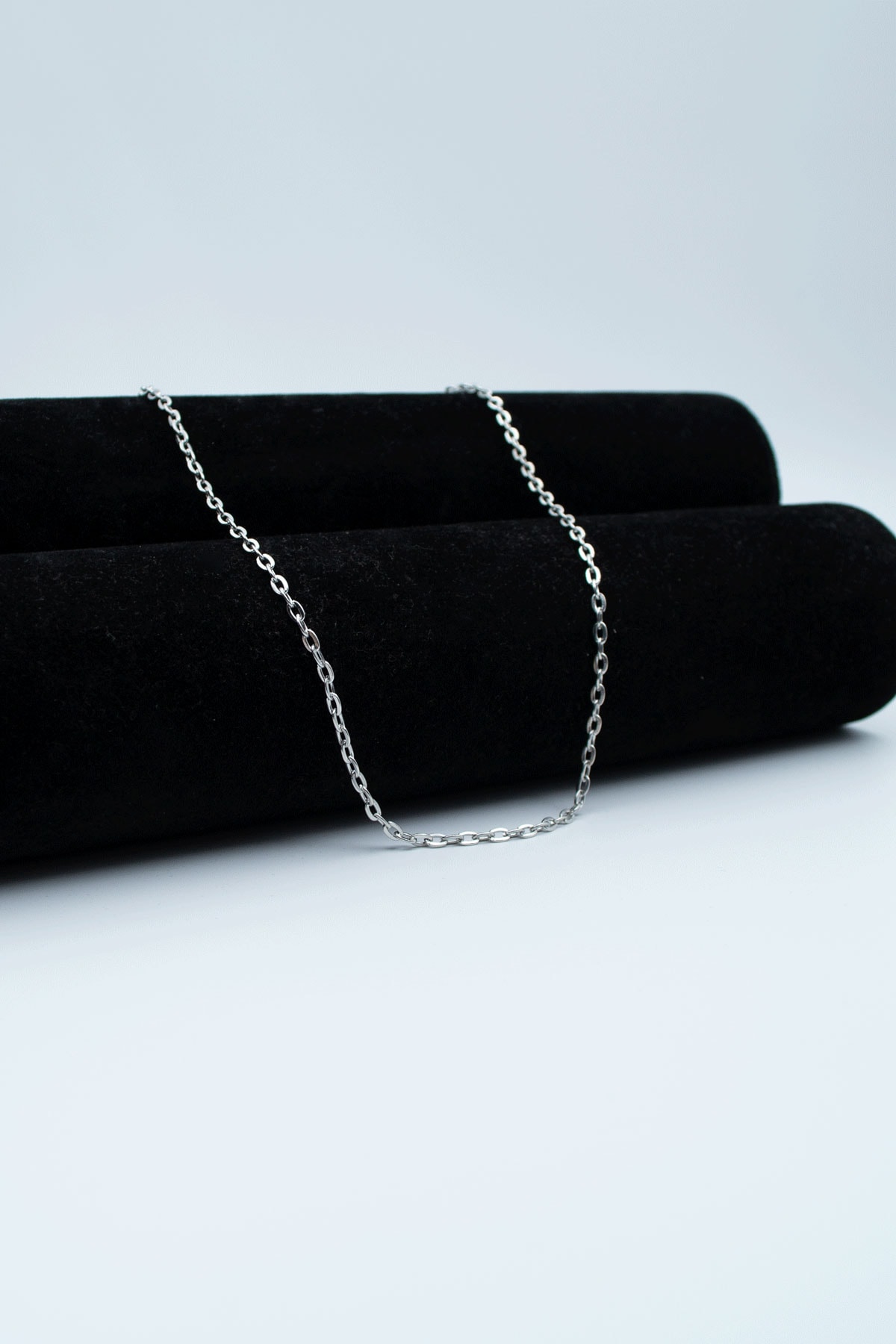 Düz Ezme Zincir Kolye - Gümüş ( Silver ) Renk