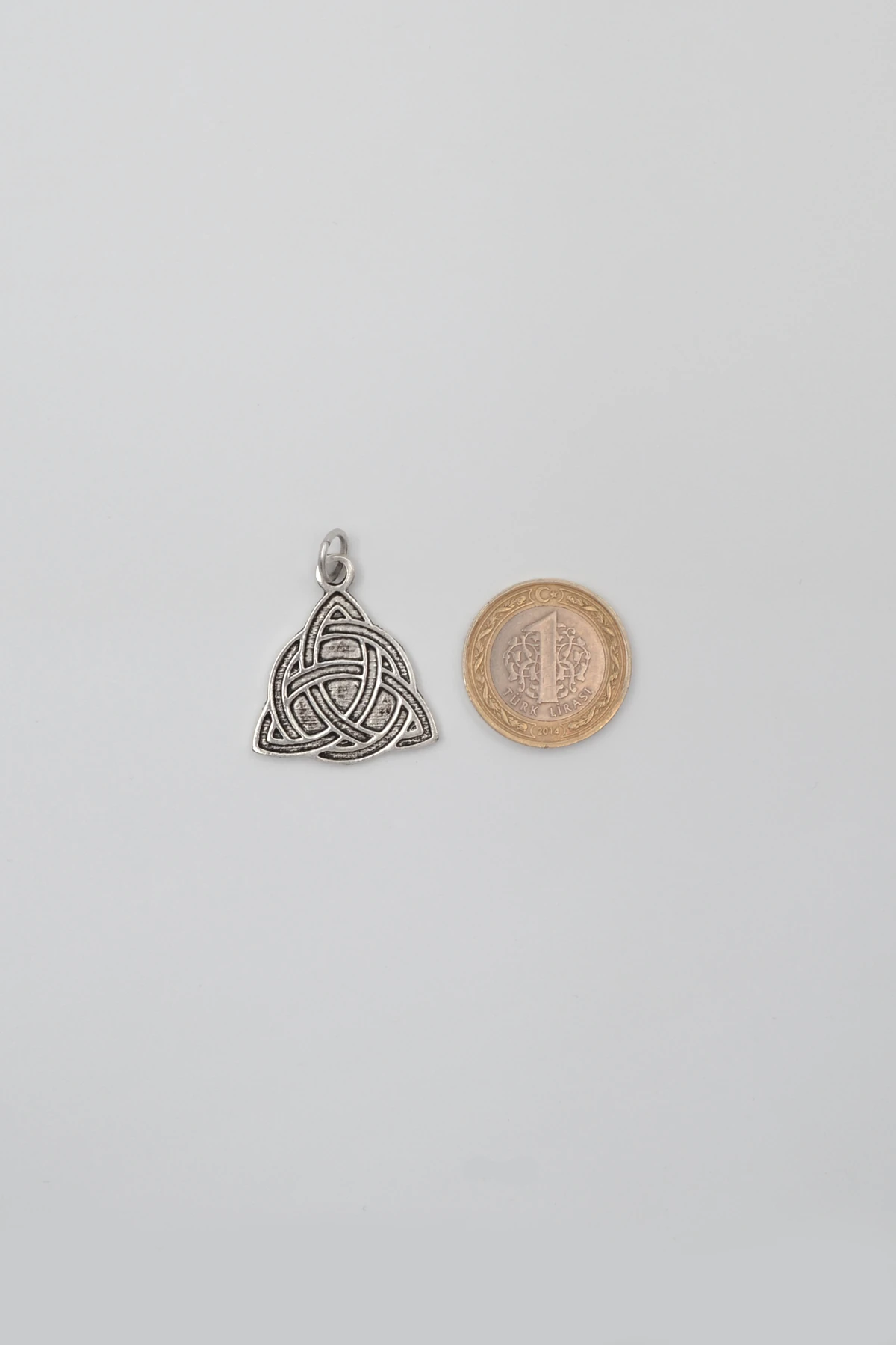 Triquetra - Kelt Düğümü Kolye Ucu - Gümüş Kaplama - Kadın Erkek