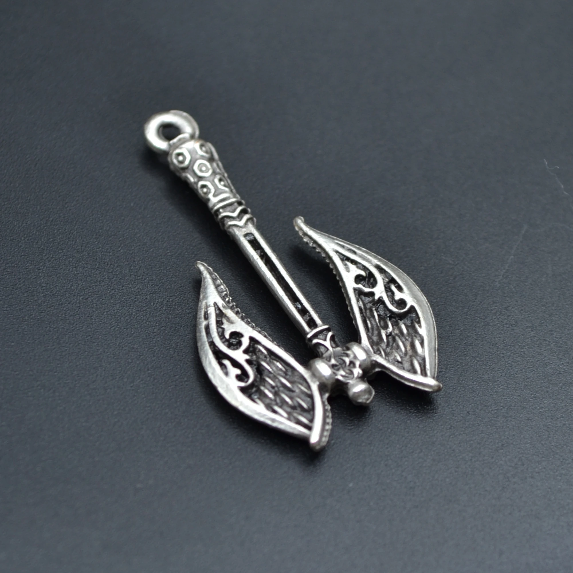 Axe - Balta Kolye - Gümüş ( Silver ) Renk - 60 cm Örme Zincir Kolye