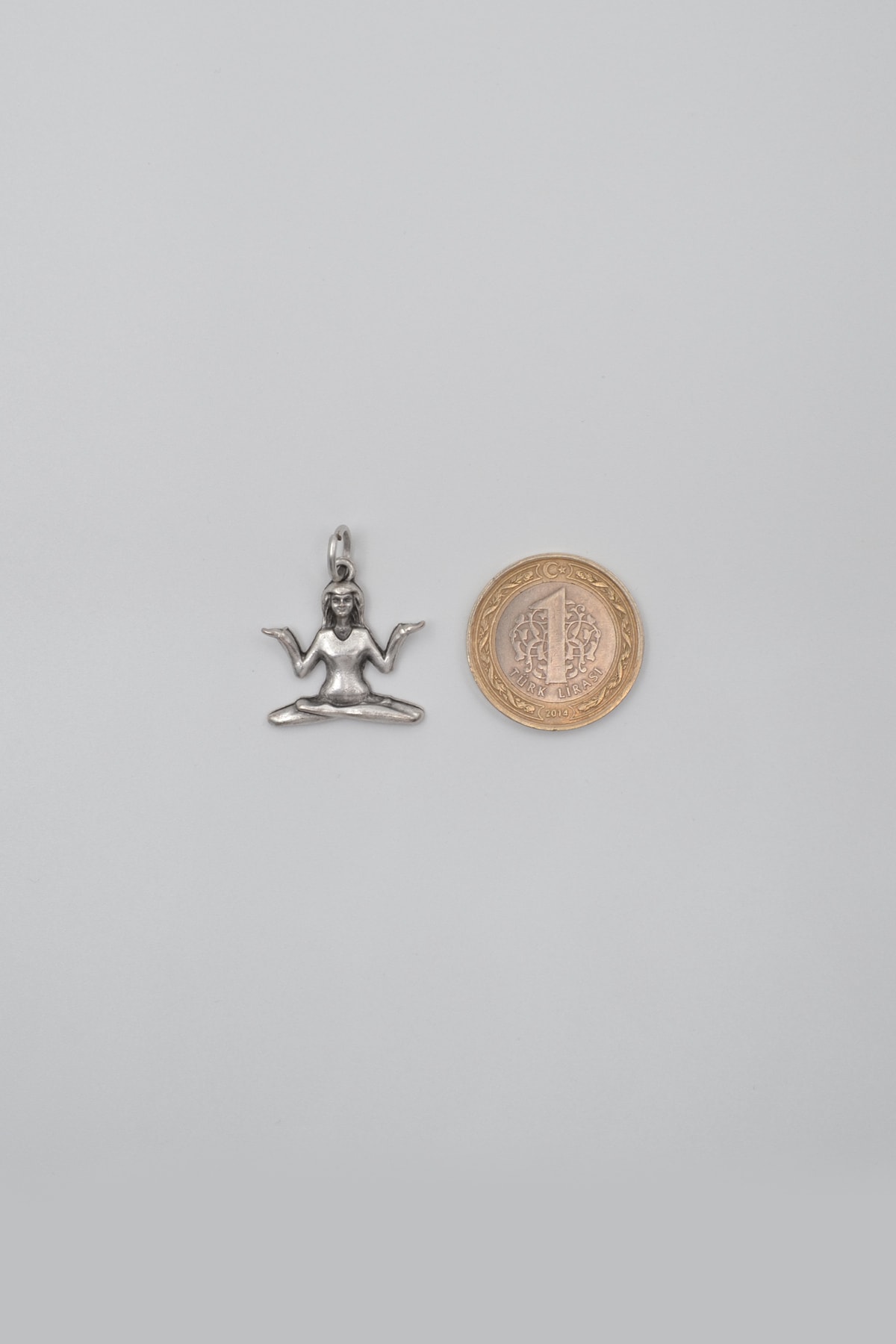 Meditasyon - Yoga - Ruhani - Kolye Ucu - Gümüş ( Silver ) Renk
