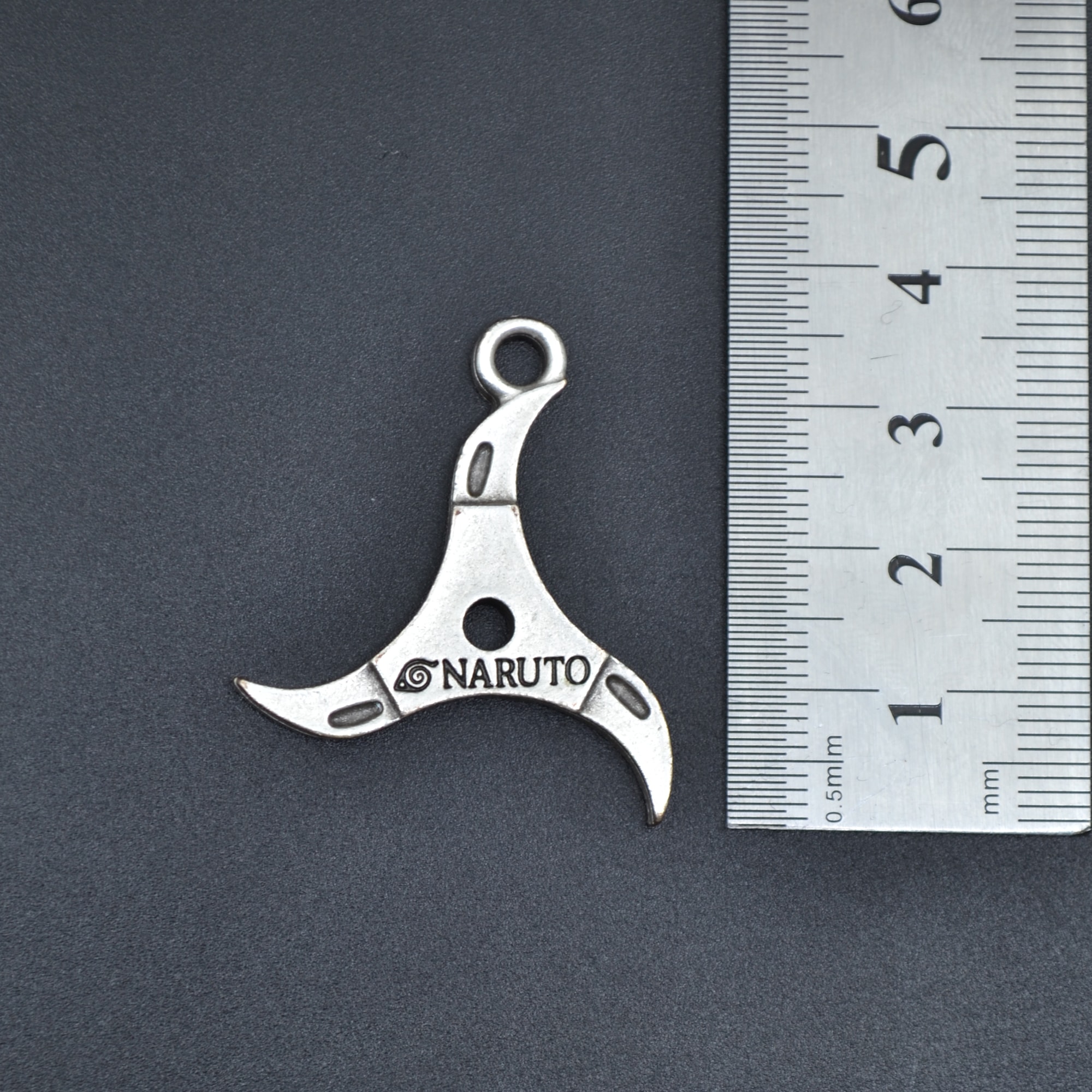 Naruto Anime Shuriken Konoha - Ninja Yıldızı Kolye Ucu - Gümüş ( Silver ) Renk