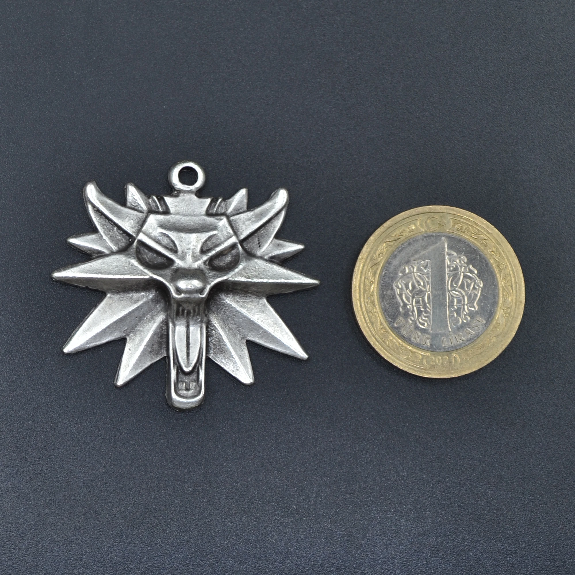 The Witcher 3 Boyutlu Kolye Ucu - Gümüş ( Silver ) Renk