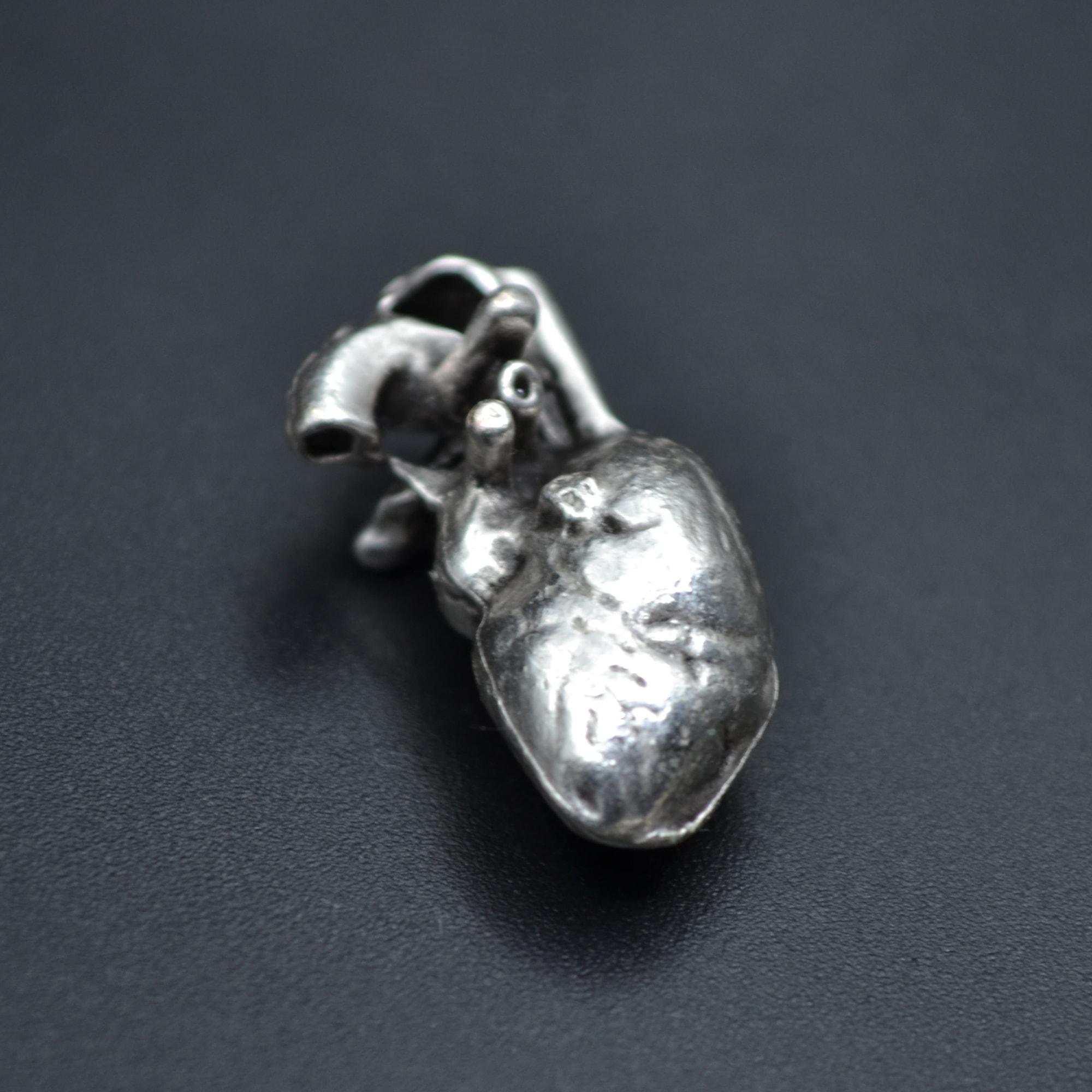 Kalp Kolye - Gümüş ( Silver ) Renk - 60 cm Örme Zincir Kolye