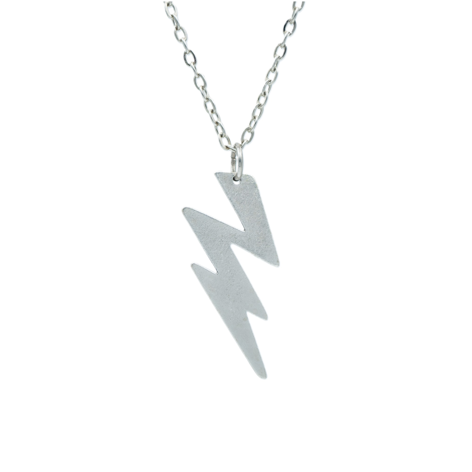 Şimşek Flash Kolye - Gümüş ( Silver ) Renk - 60 cm Düz Ezme Zincir Kolye