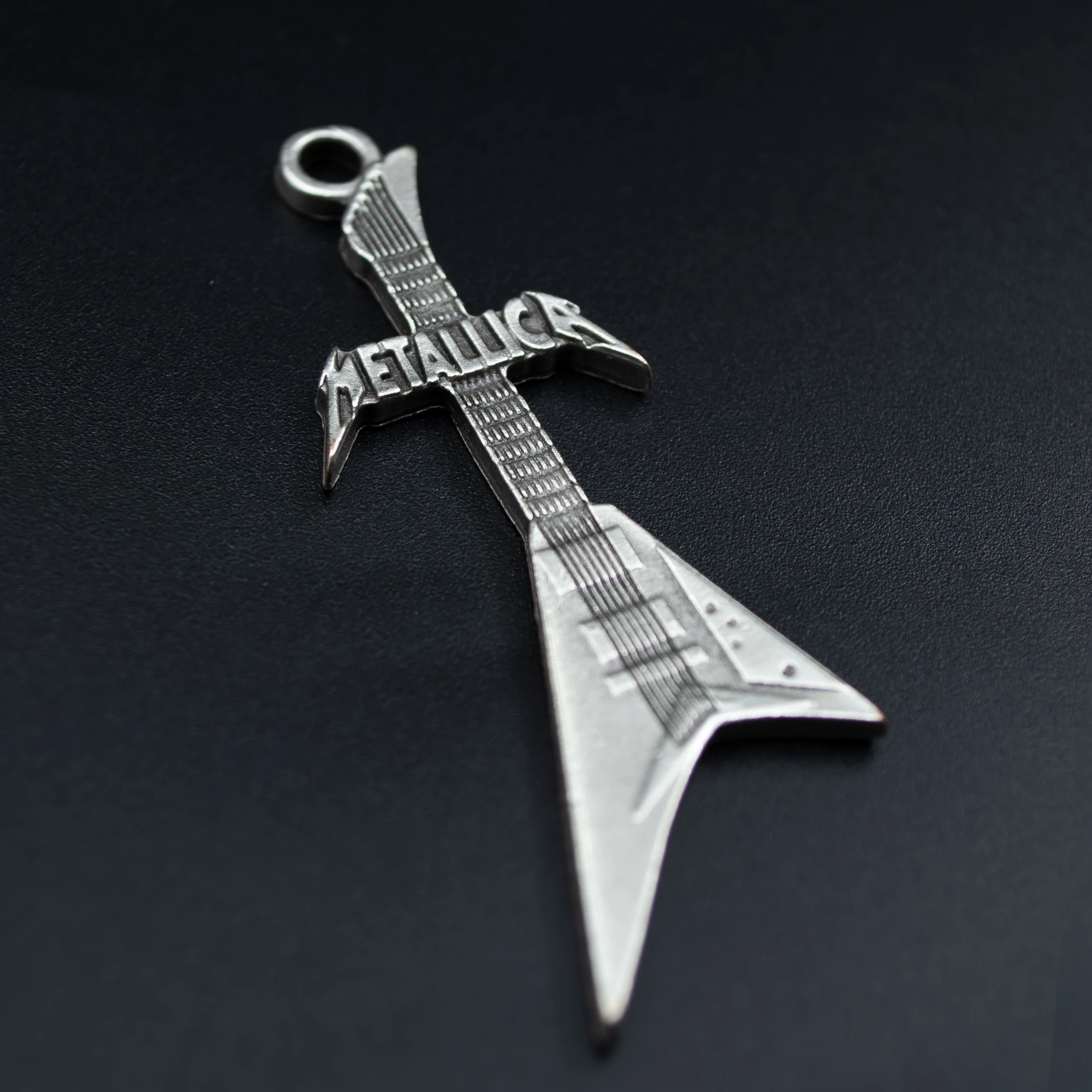 Metallica Elektro Gitar Kolye Ucu - Gümüş ( Silver ) Renk