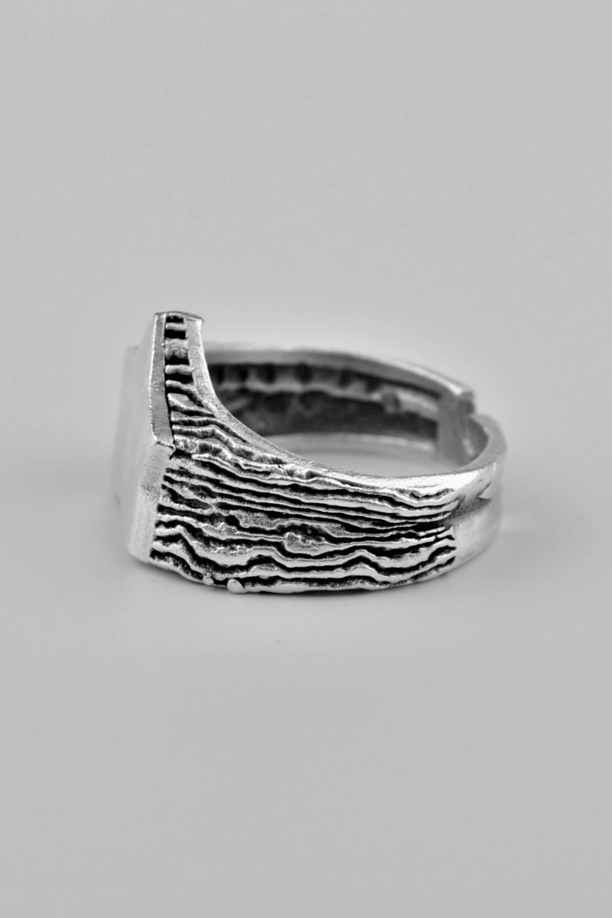 Yıldız Şeklinde Antik Gümüş Kaplama Ayarlamalı Erkek Kadın Yüzük