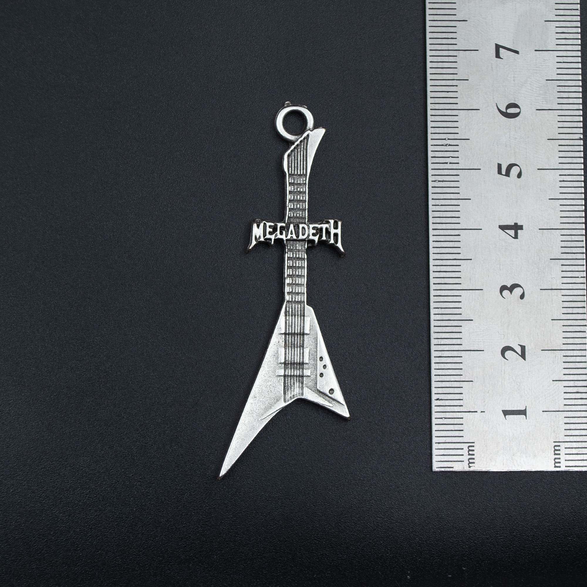 Megadeth Elektro Gitar Kolye Ucu - Gümüş ( Silver ) Renk