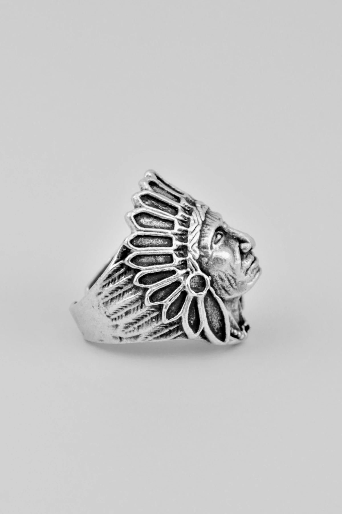 Kızıl Derili Gümüş Kaplama Ayarlamalı Erkek Yüzük