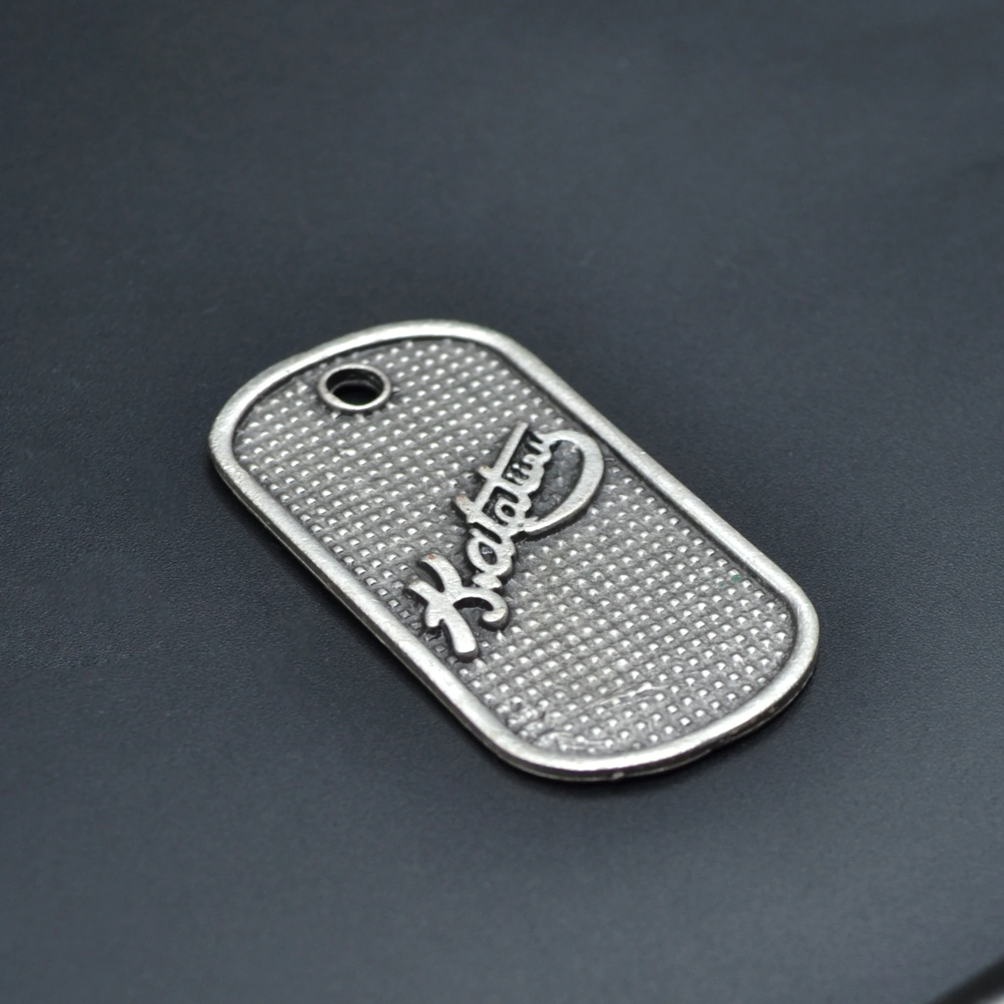 Kemal Atatürk İmzalı Künye Kolye - Gümüş ( Silver ) Renk - 60 cm Düz Ezme Zincir Kolye