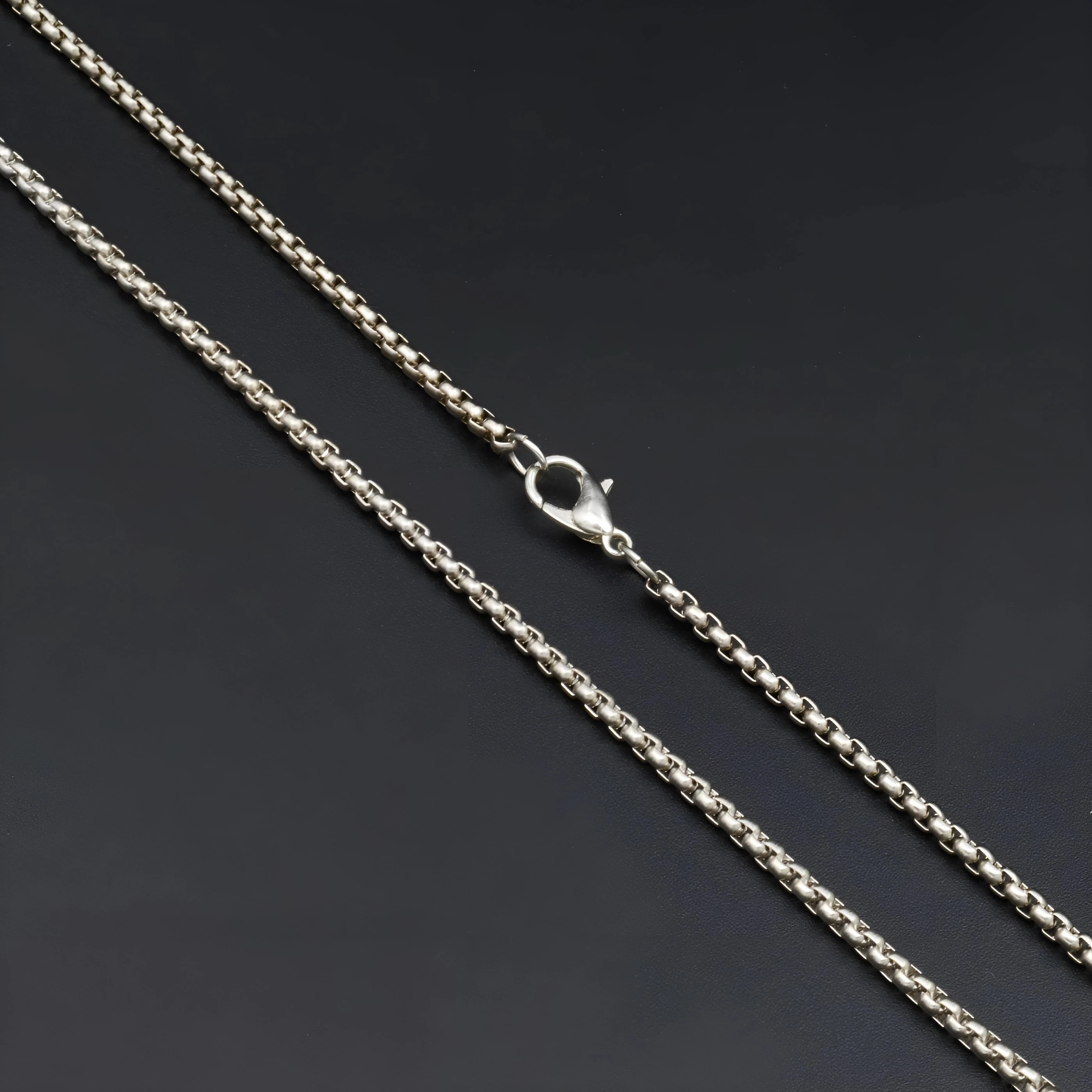 Boğa Kolye - Gümüş ( Silver ) Renk - 60 cm Örme Zincir Kolye