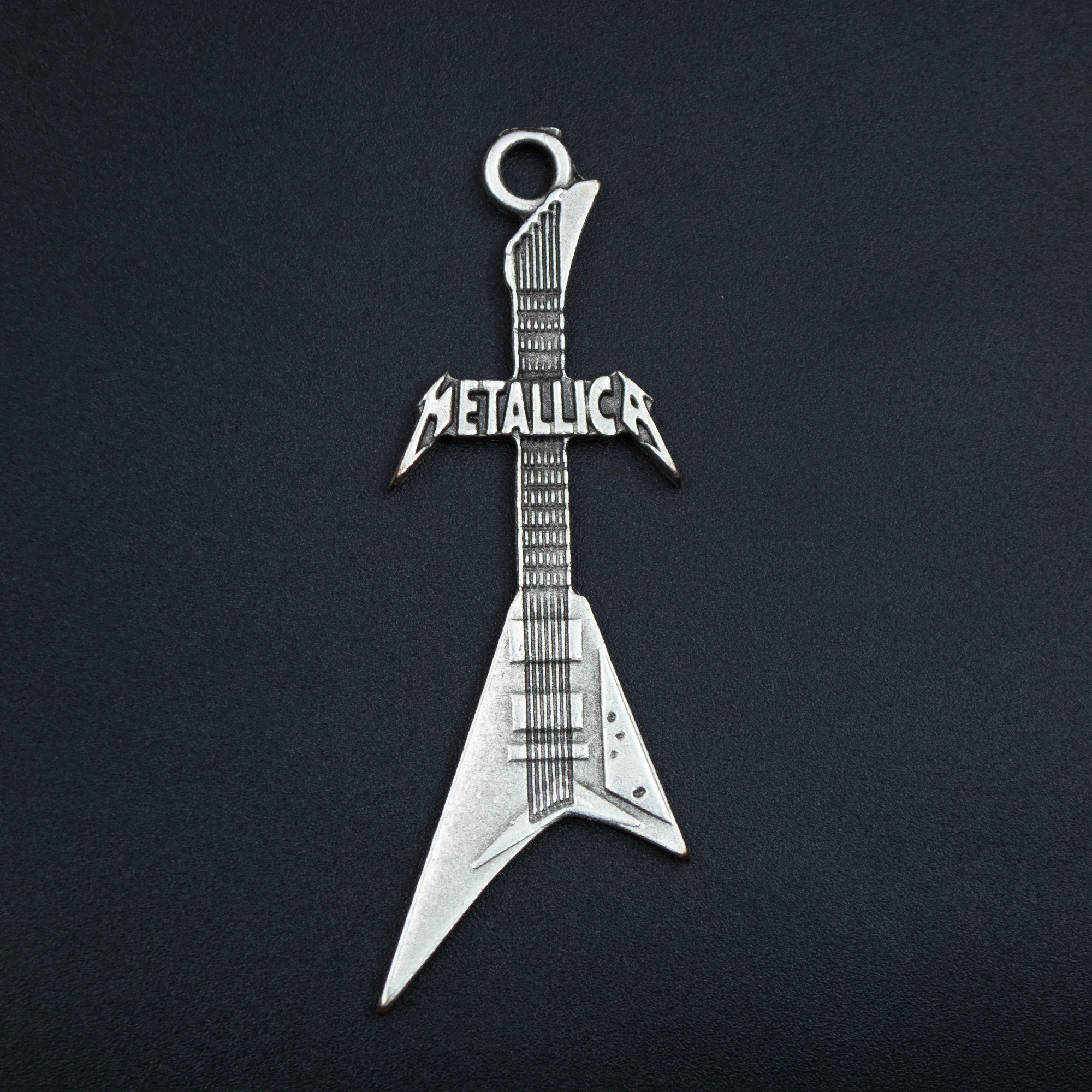 Metallica Elektro Gitar Kolye Ucu - Gümüş ( Silver ) Renk